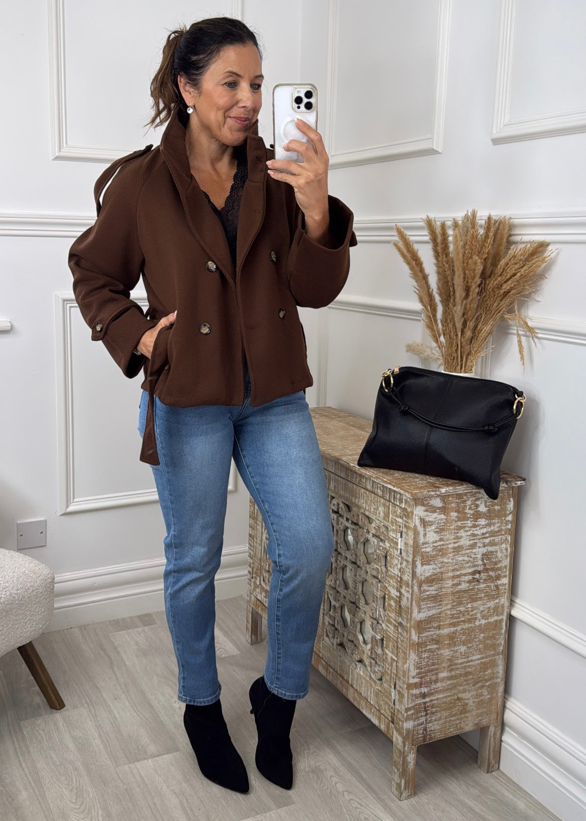 Roisin Brown Jacket With Buttons