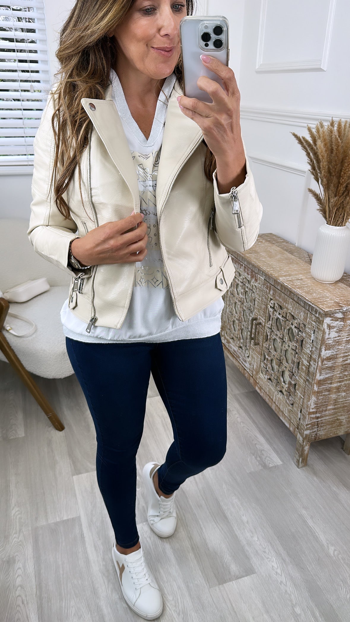Kerriultra Oatmeal Coated Biker Jacket