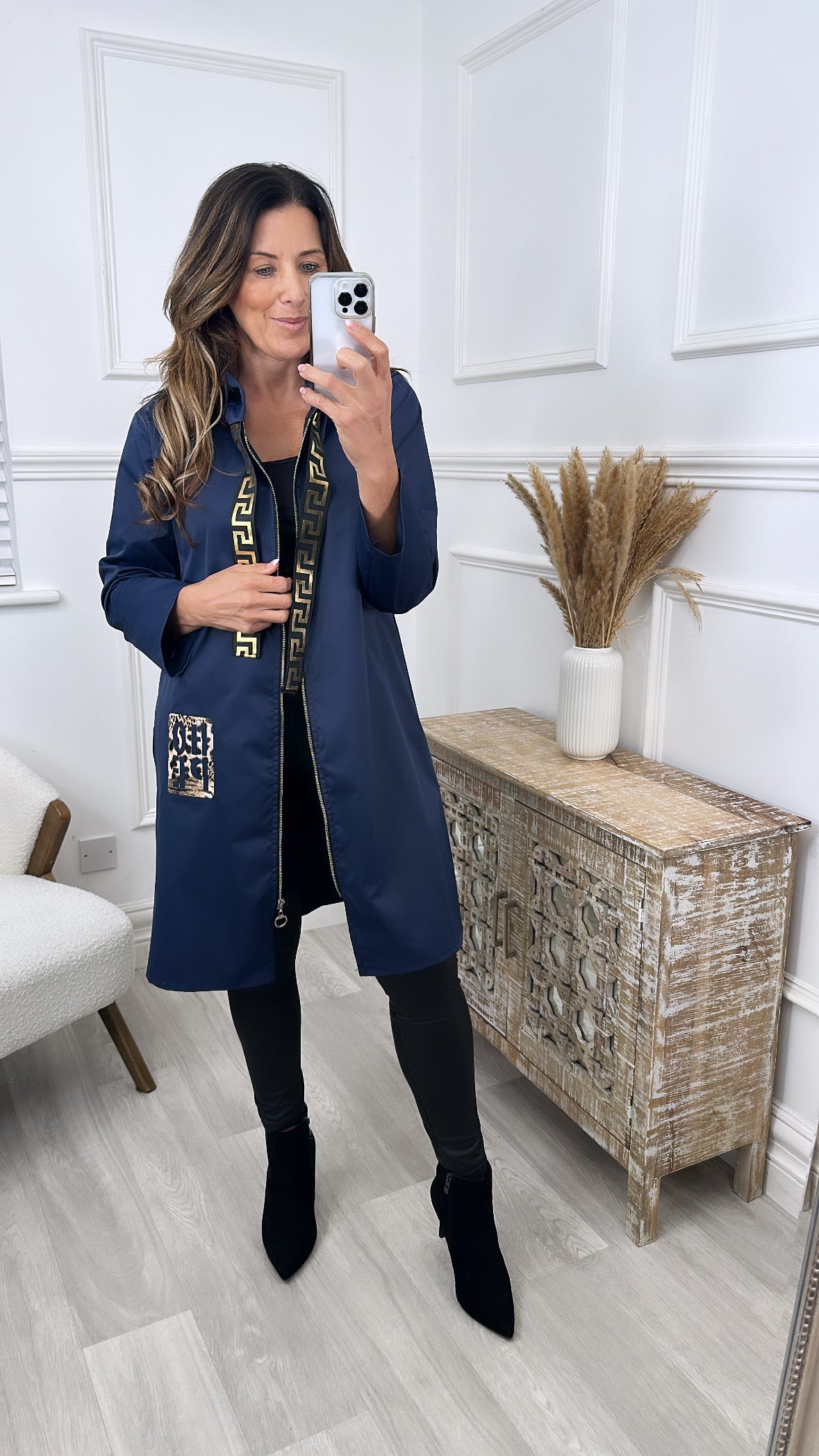 Yoko Navy Duster Coat