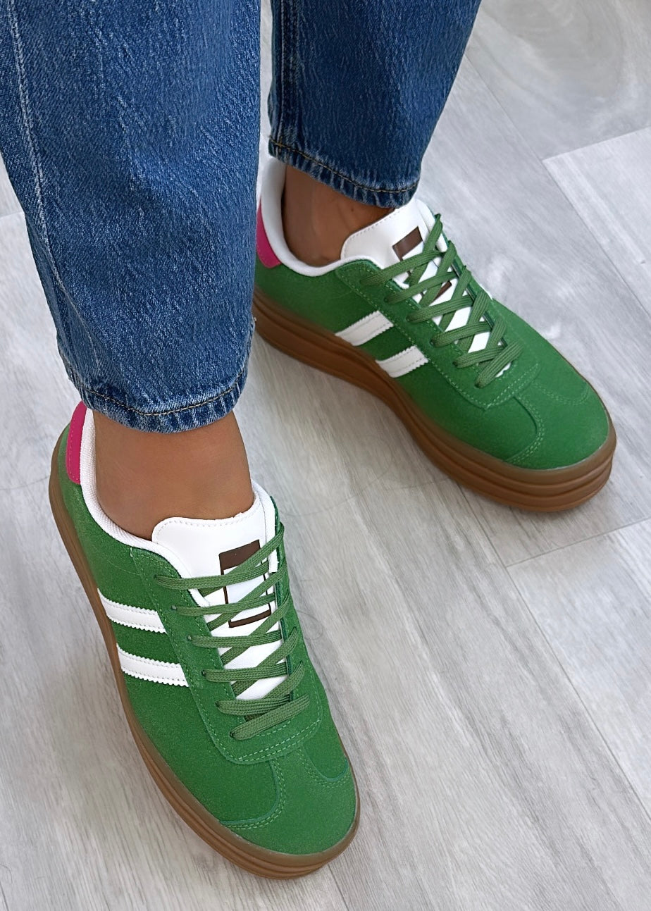 Stefany Green Suede Sneakers