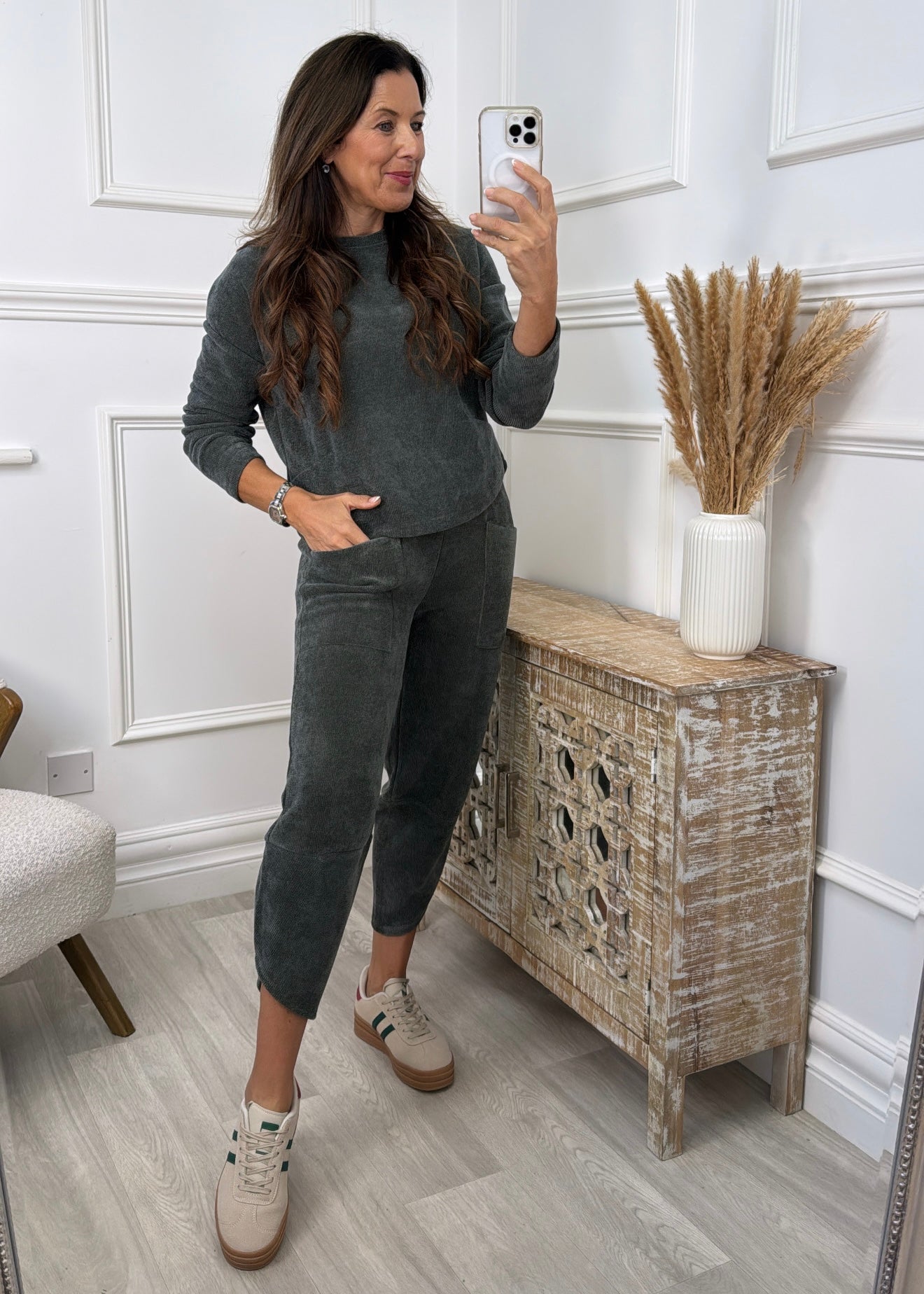 Vogue Khaki Ribbed Tracksuit
