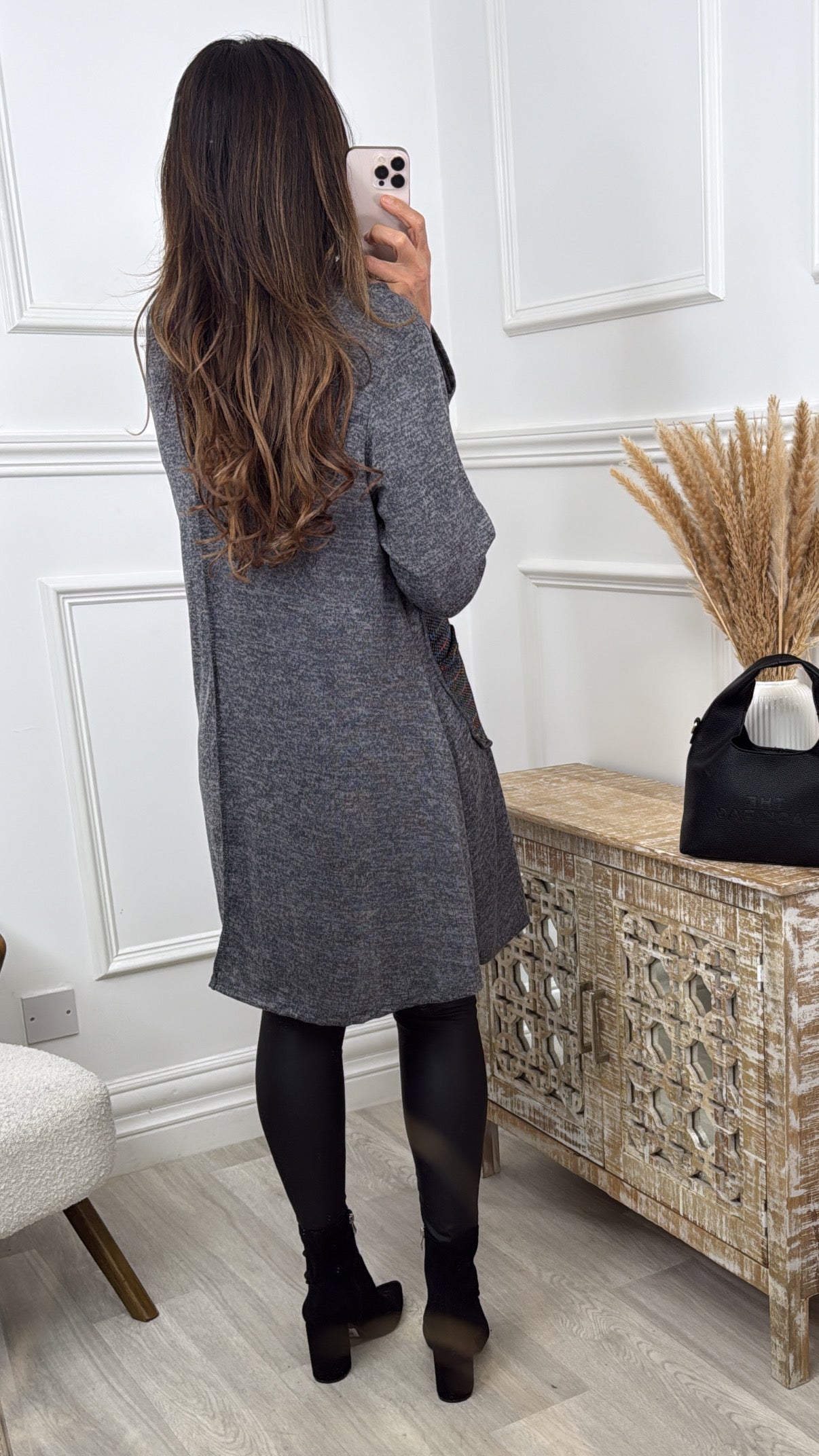 Meadow Grey Tunic With Scarf