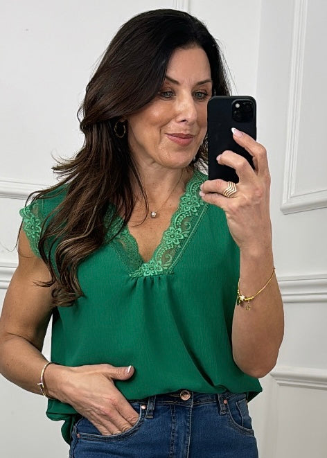 Davina Green Lace Trim Top