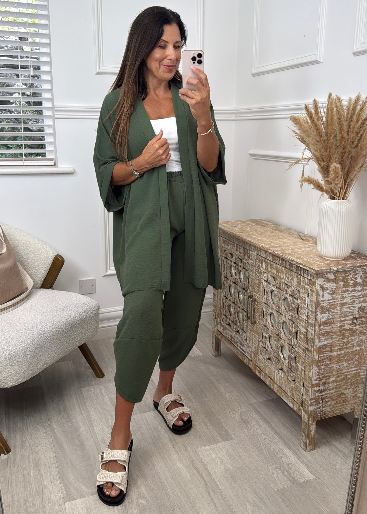 Leona Khaki Kimono Shrug