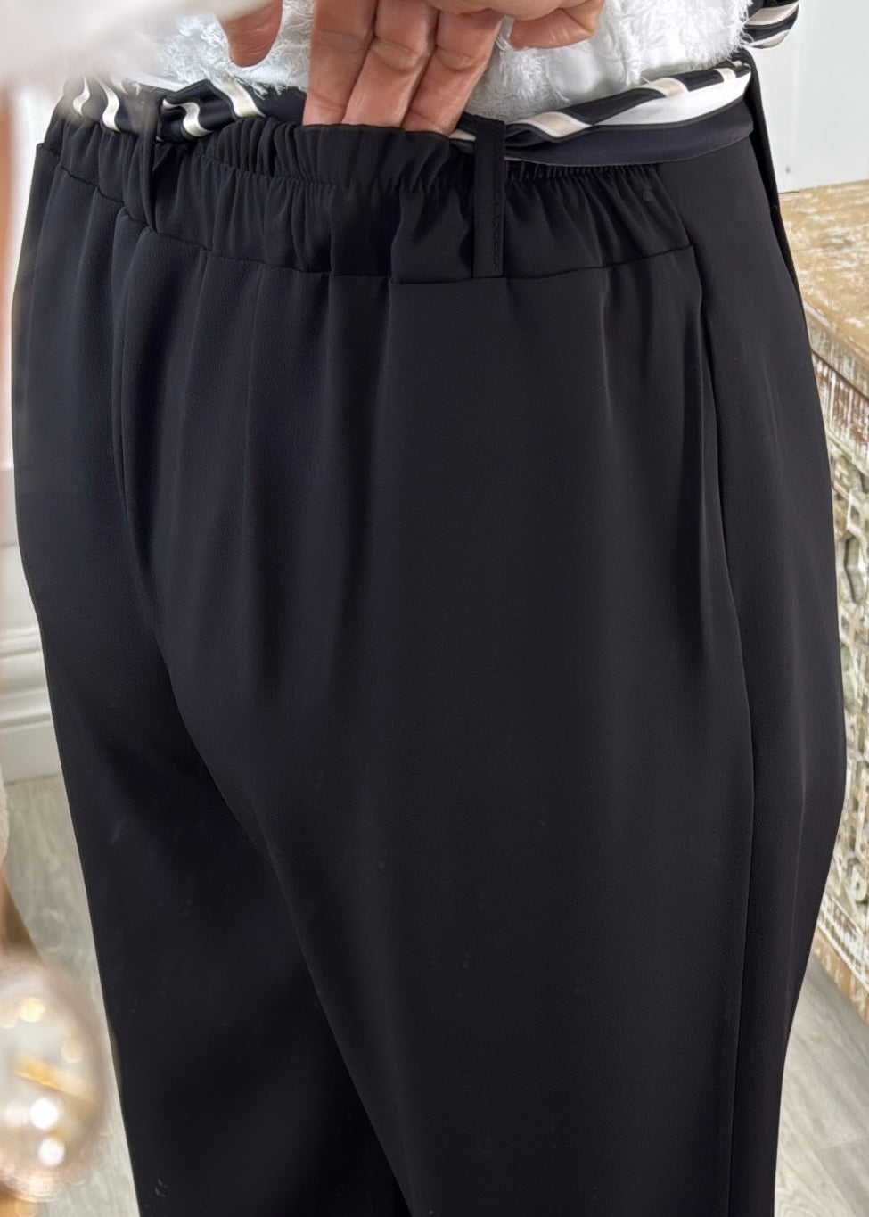 Edwina Black Wide Leg Trousers