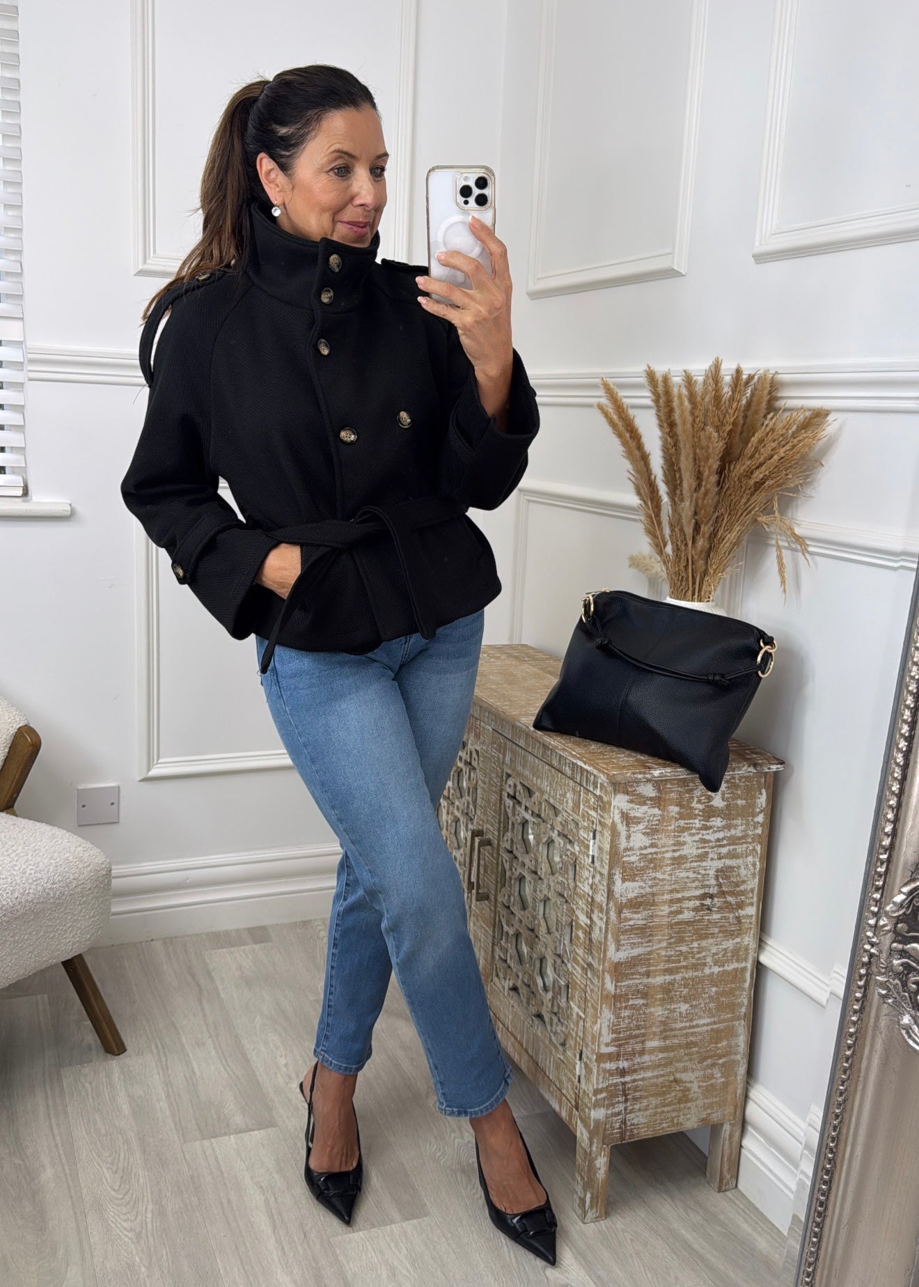 Roisin Black Jacket With Buttons