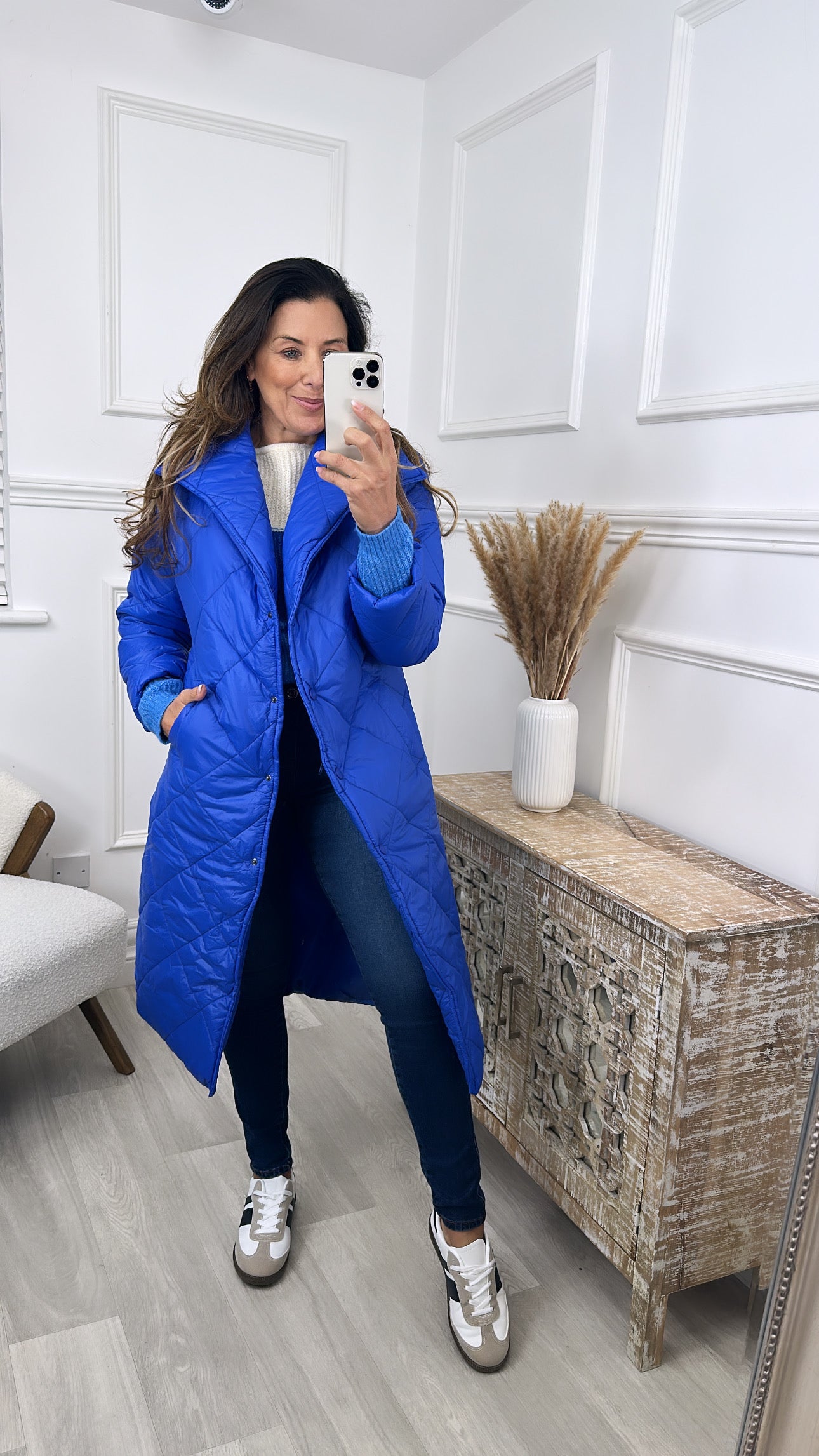 Nila Royal Blue Quilted Jacket