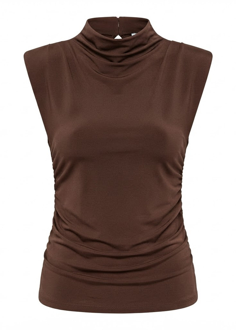 Delia Brown Shoulder Pad Top