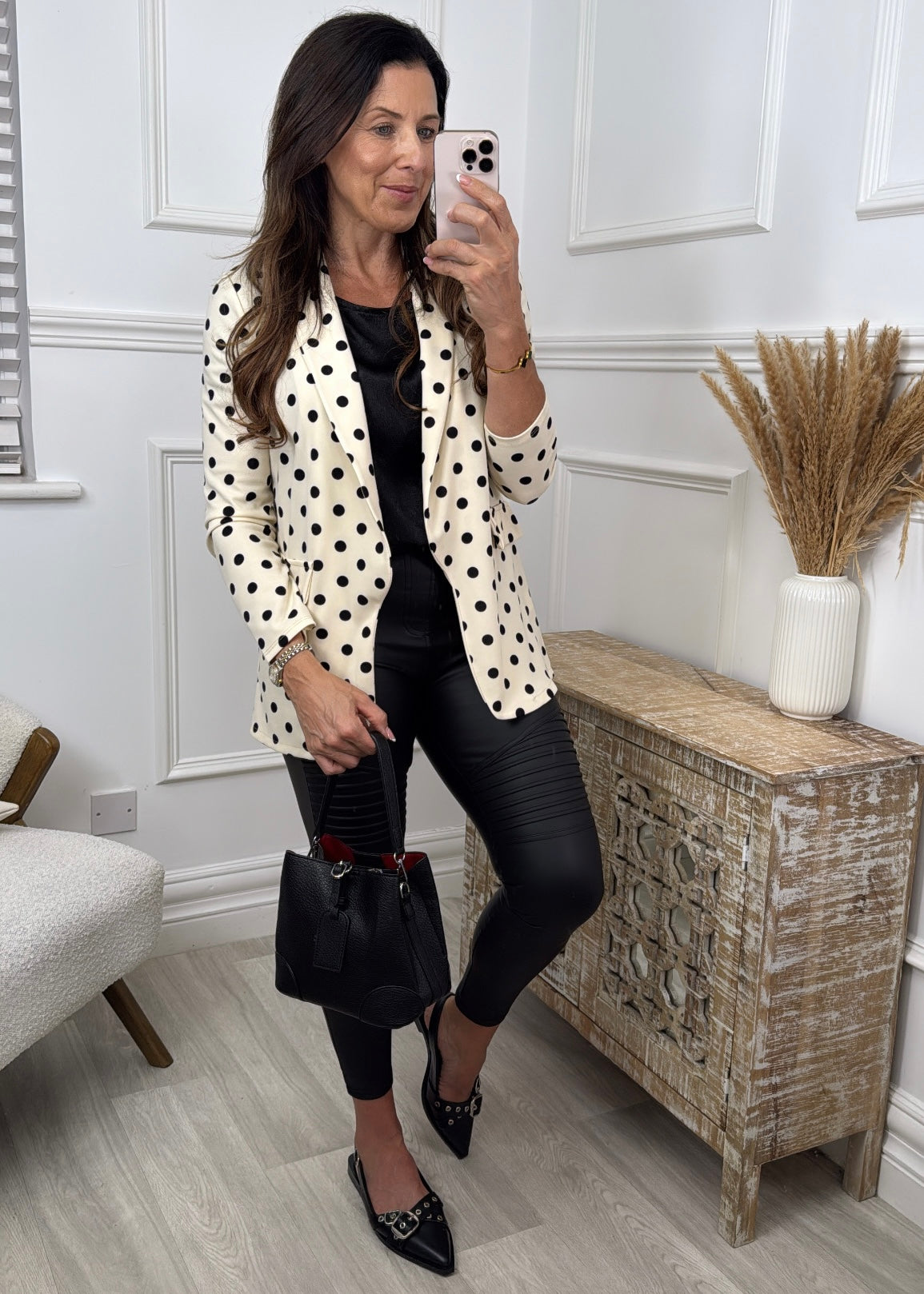 Steffi Cream Polka Dot Blazer