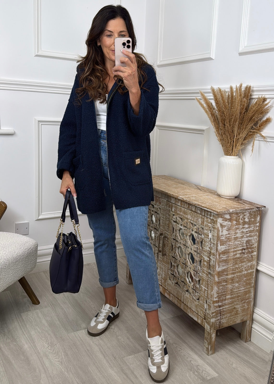 Kylie Navy Hooded Coatigan