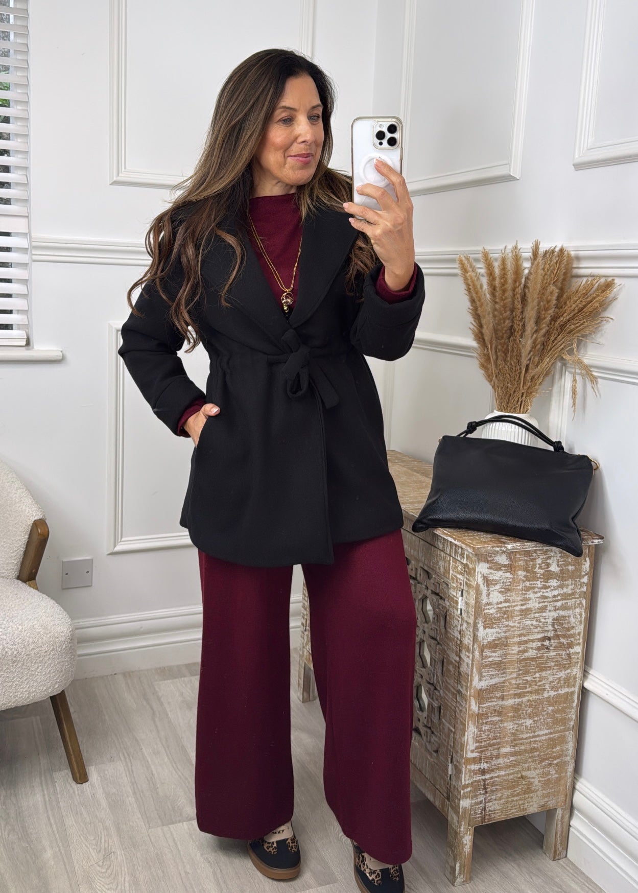 Rosie Black Belted Jacket