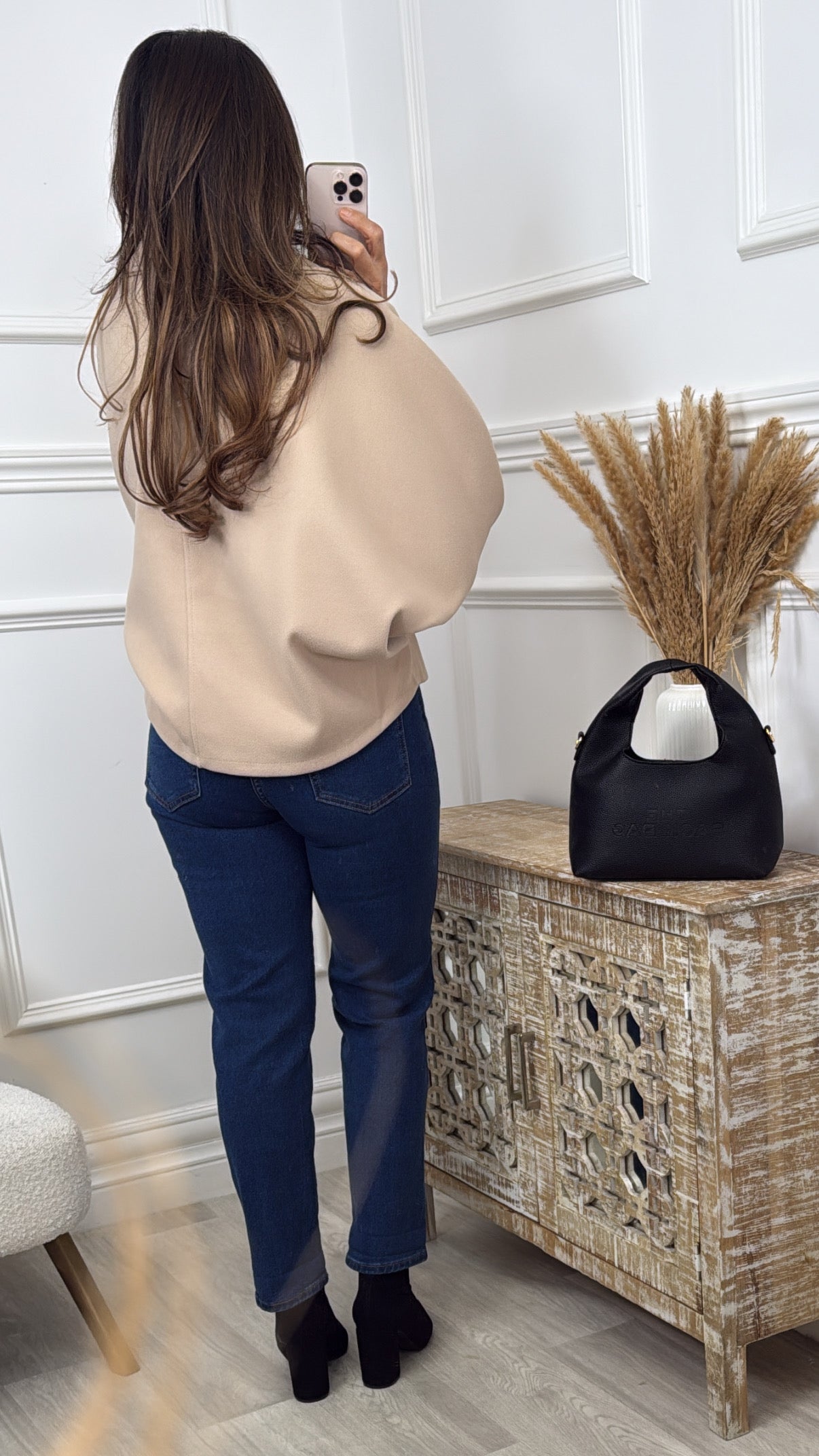Anna Beige Batwing Sleeve Jacket