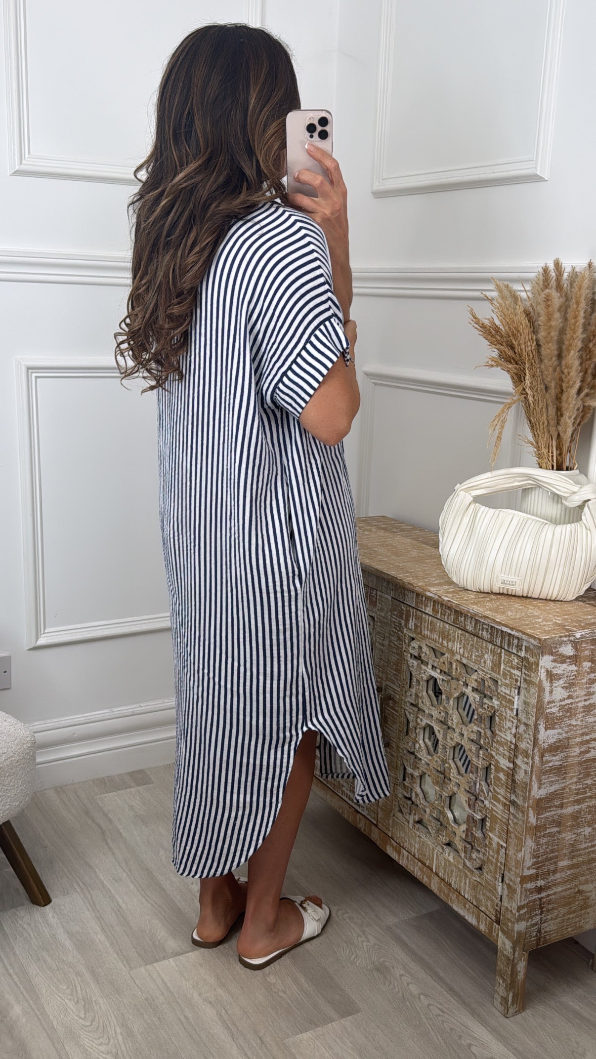 Celia Blue Kaftan Shirt Dress