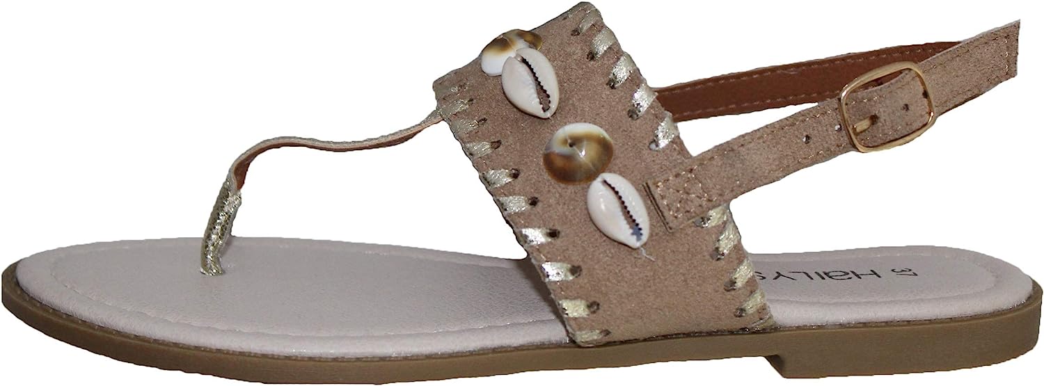 Shelly Beige Toe Post Flat Sandals