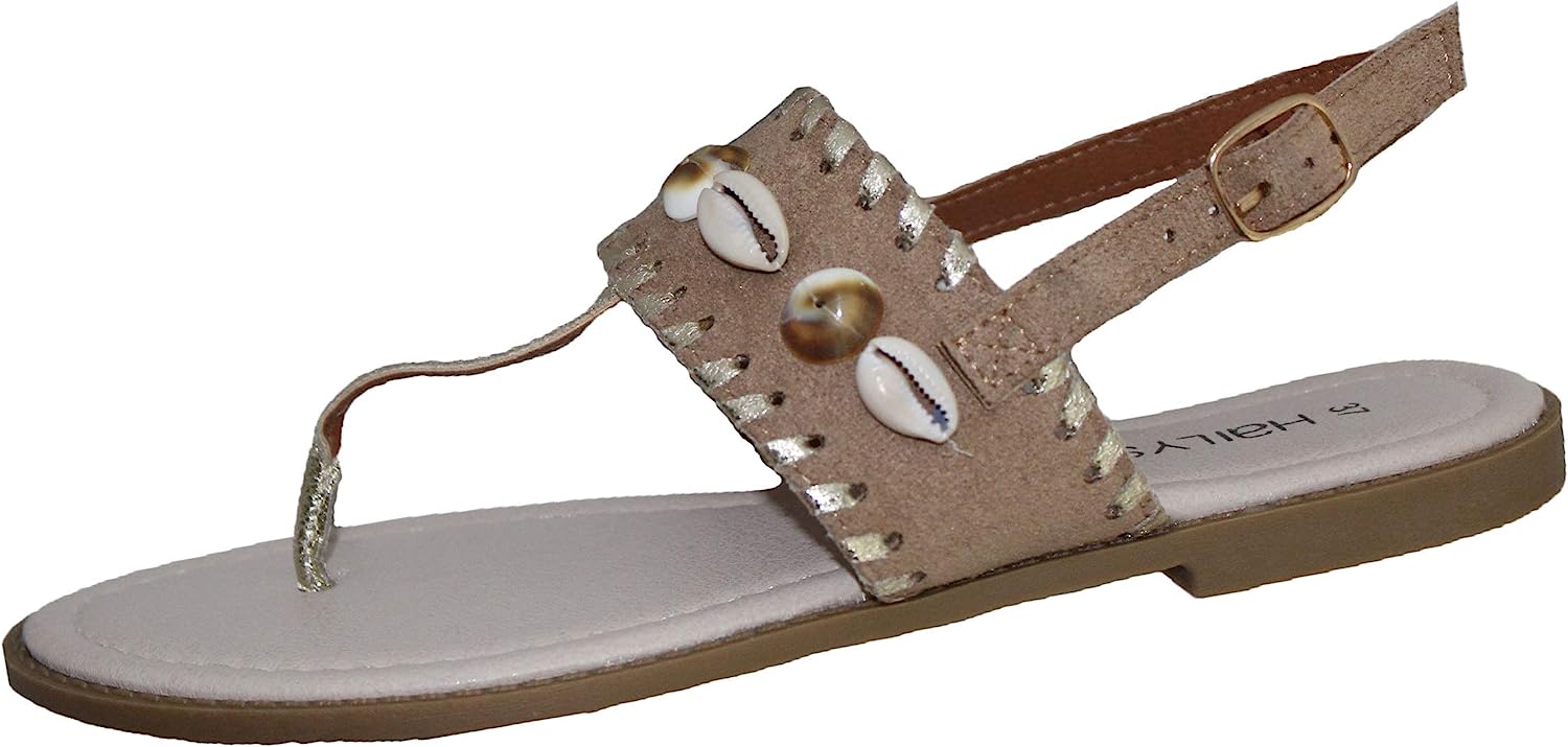 Shelly Beige Toe Post Flat Sandals