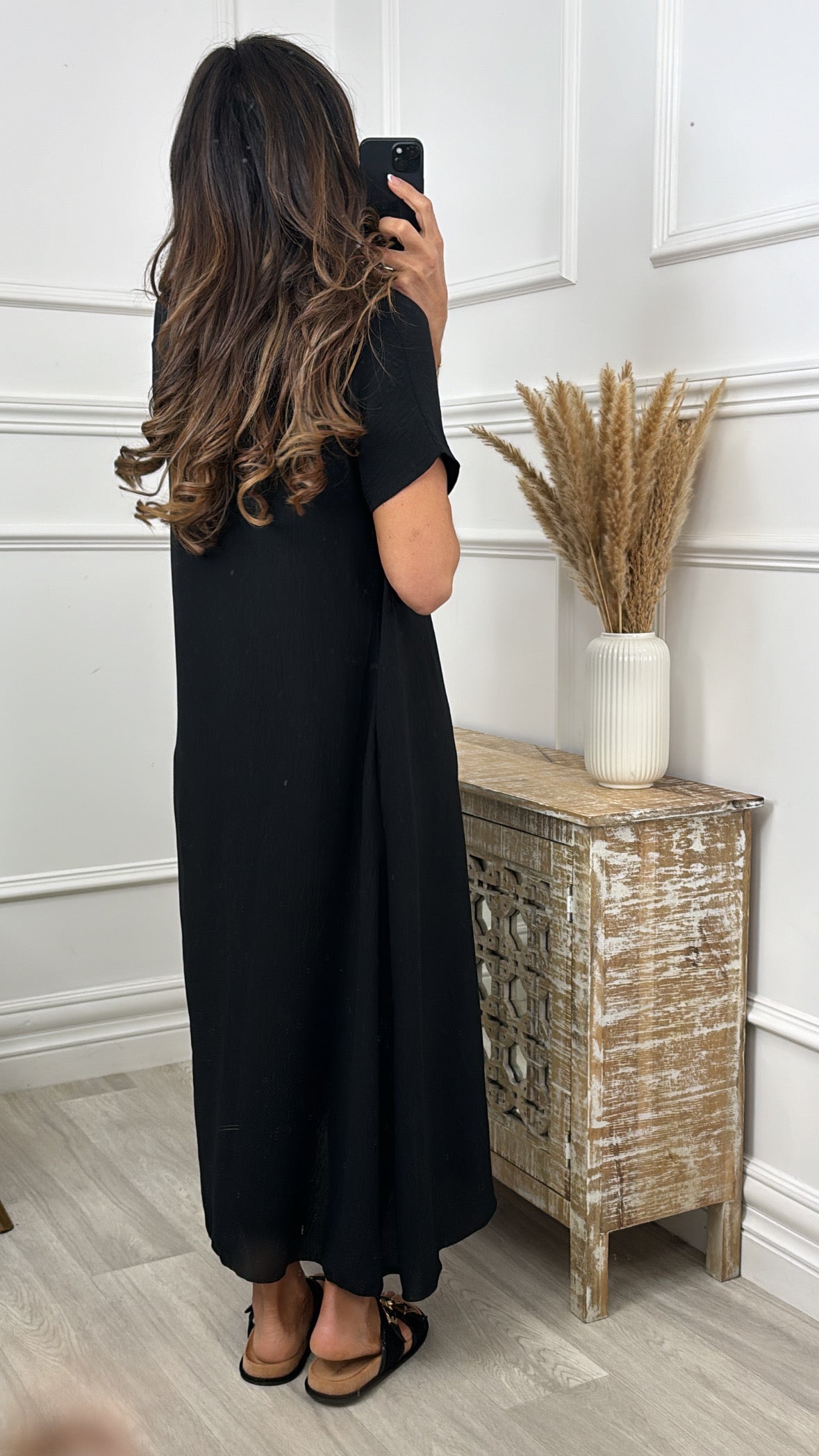 Nuala Black Swing Maxi Dress