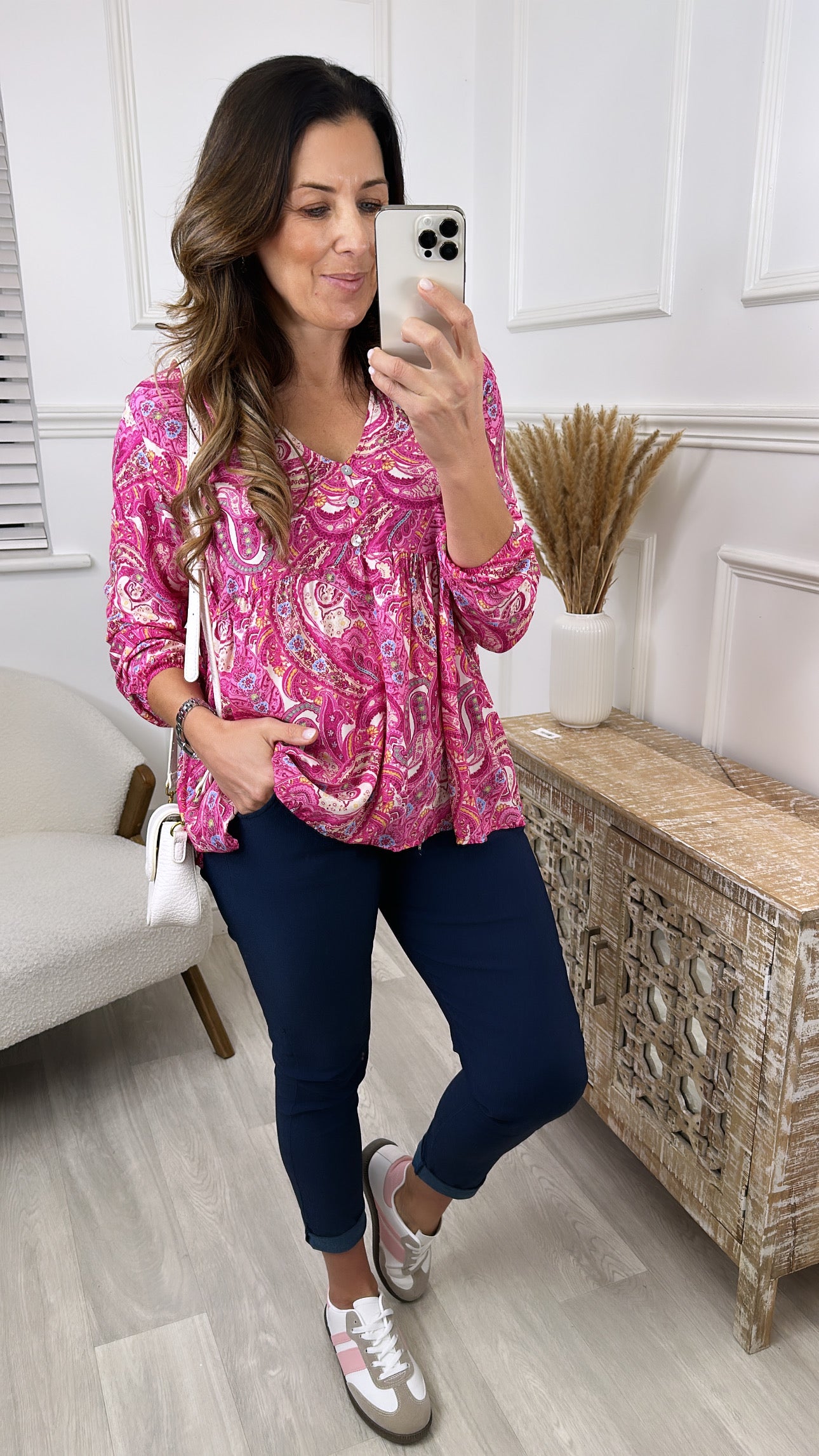 Aileen Pink Paisley Print Blouse
