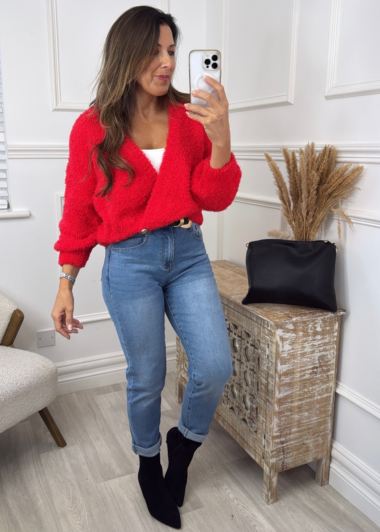 Daryl Red Two Button Cardigan