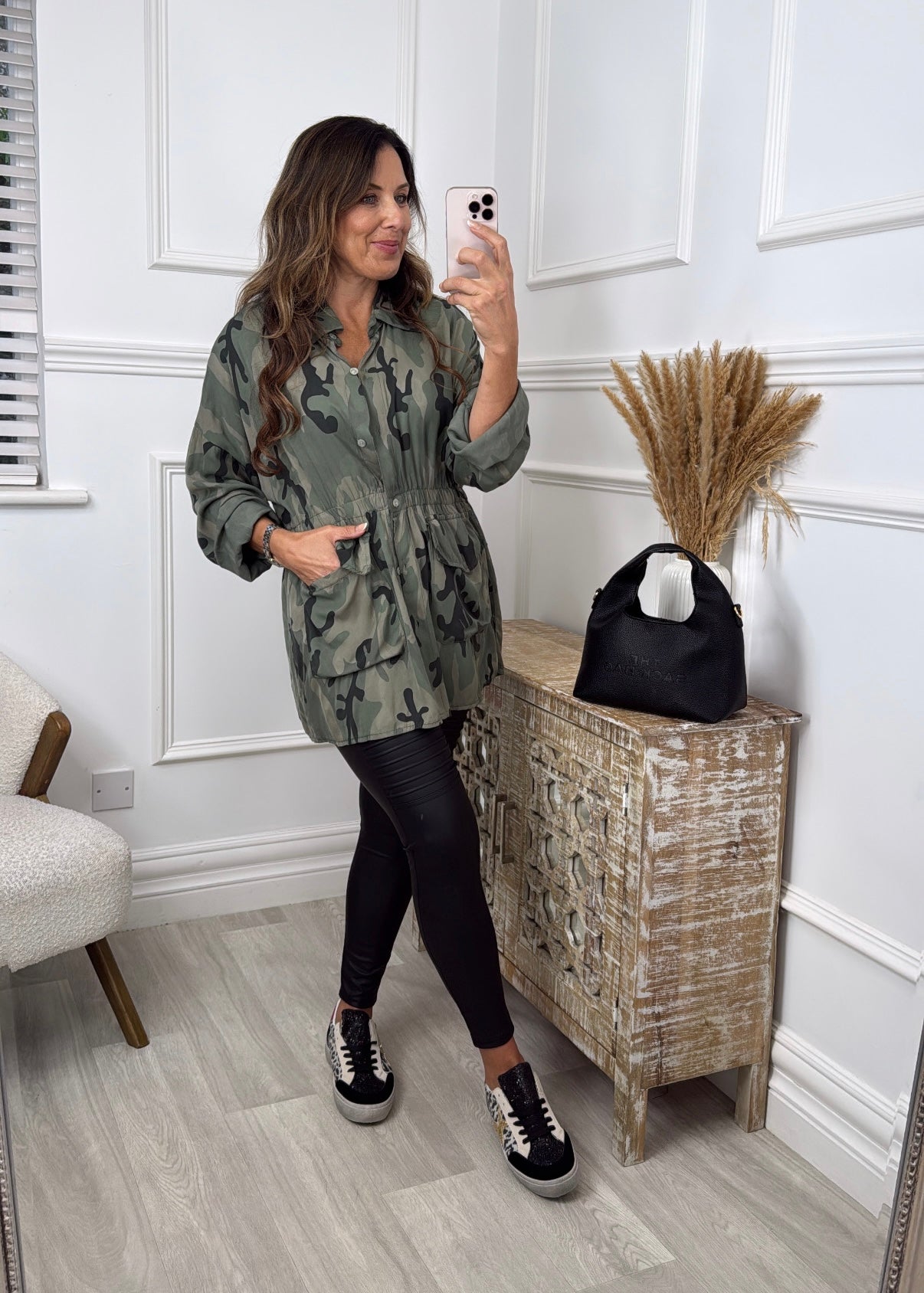 Keira Khaki Pocket Cargo Shirt