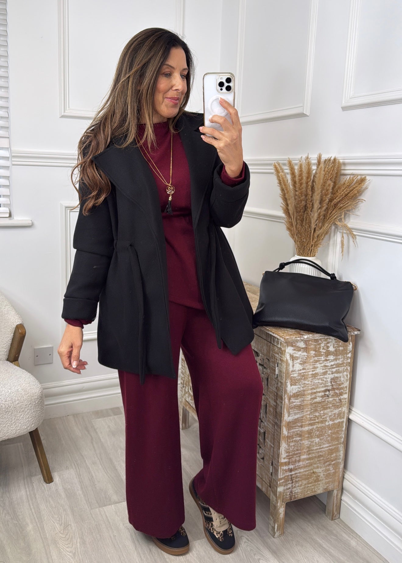 Rosie Black Belted Jacket