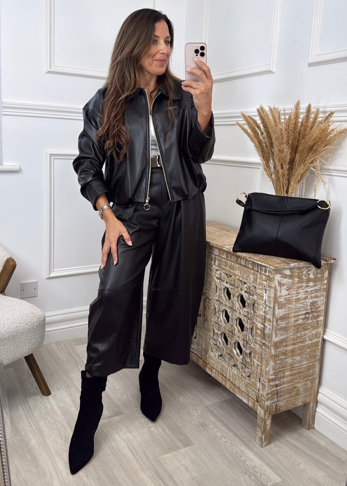 Pre Order : Indy Black PU Leather Jacket