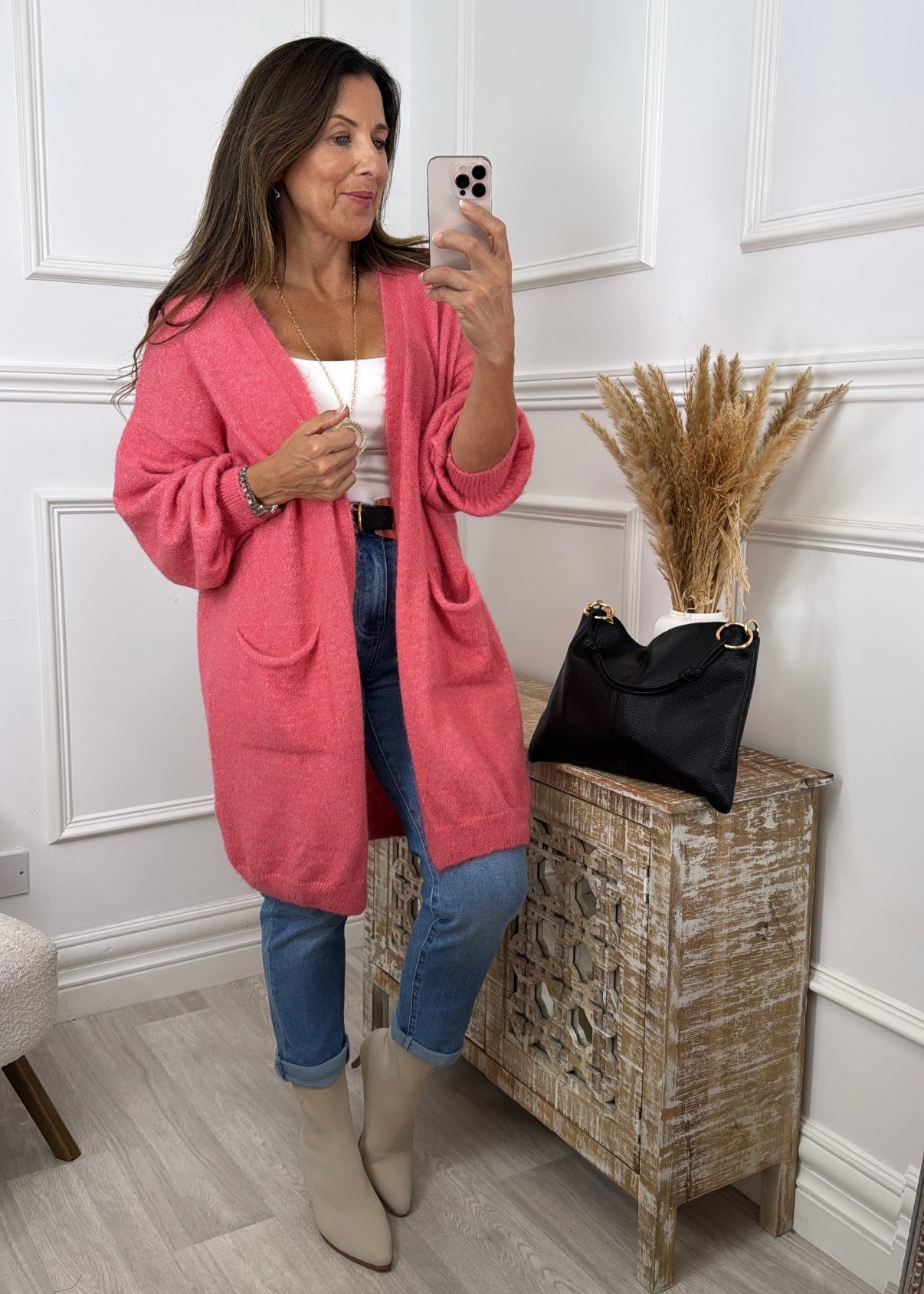 Payton Pink Pocket Cardigan