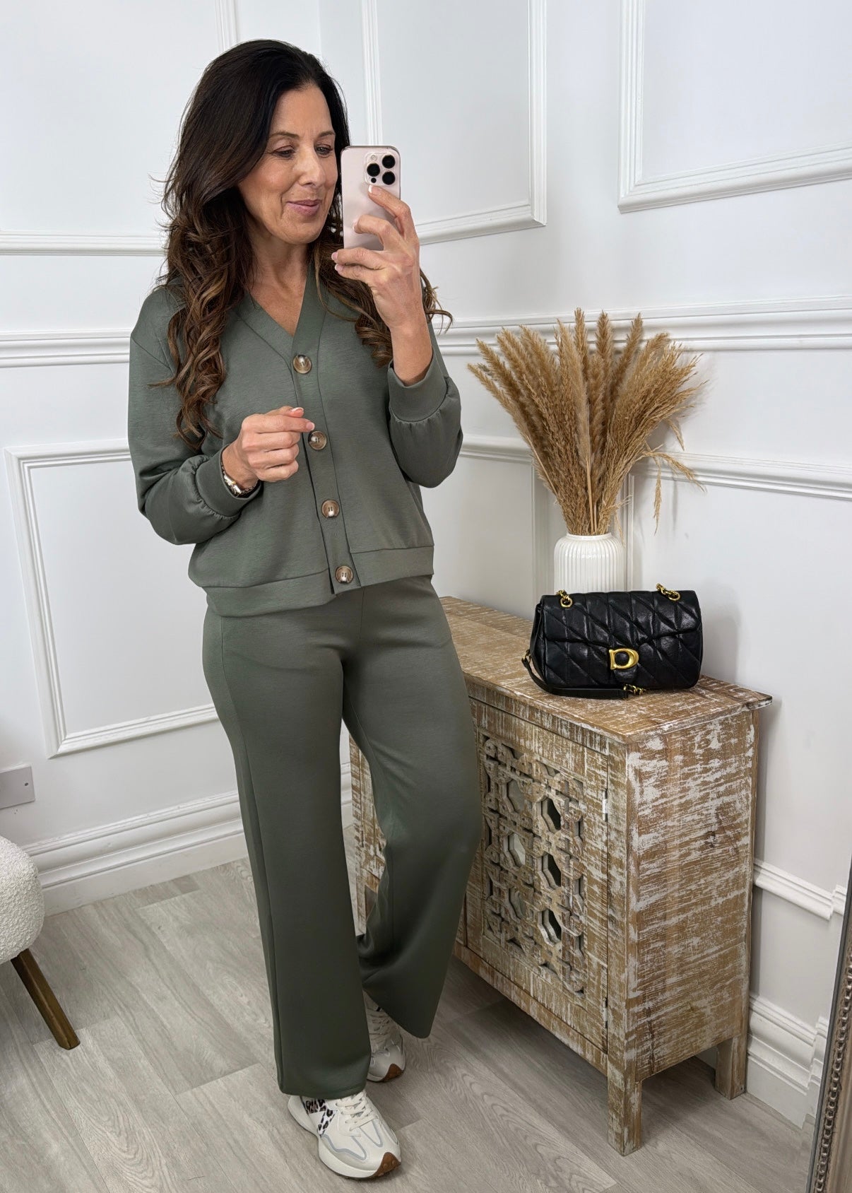 Lennox Khaki Cardigan Set