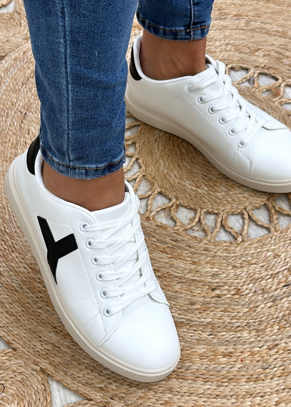 Vicky Black Heel Trainers