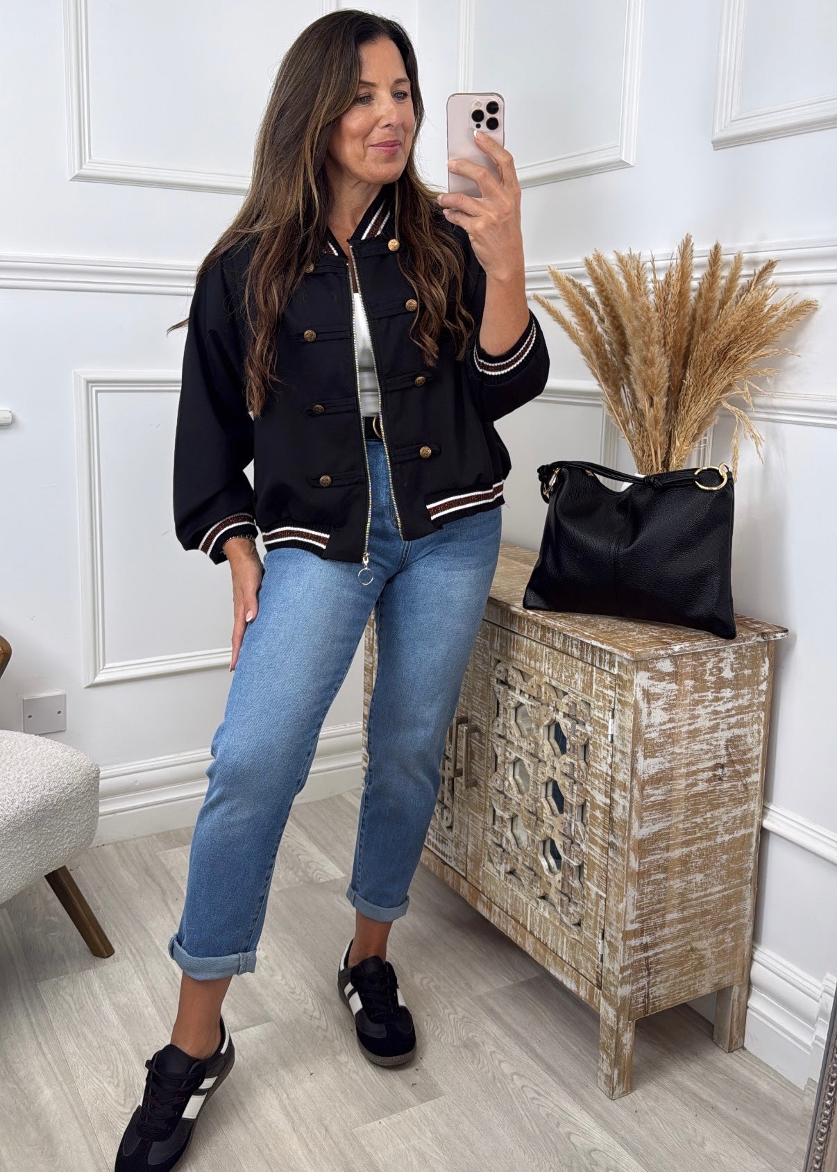 Gwen Black Zip Detailed Jacket