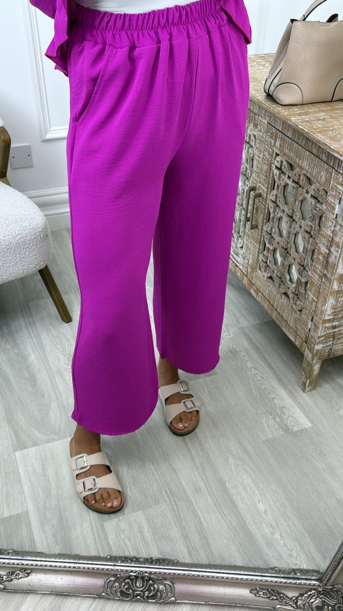 Nessa Magenta Frill Detail Set