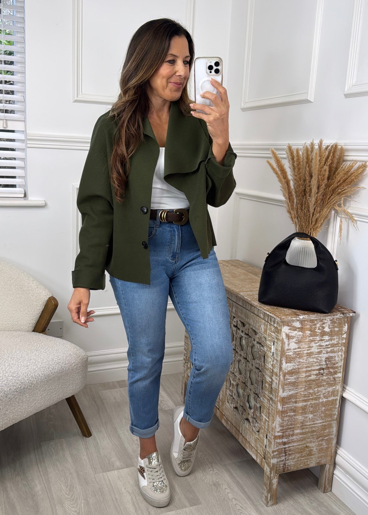 Carla Khaki Button Jacket