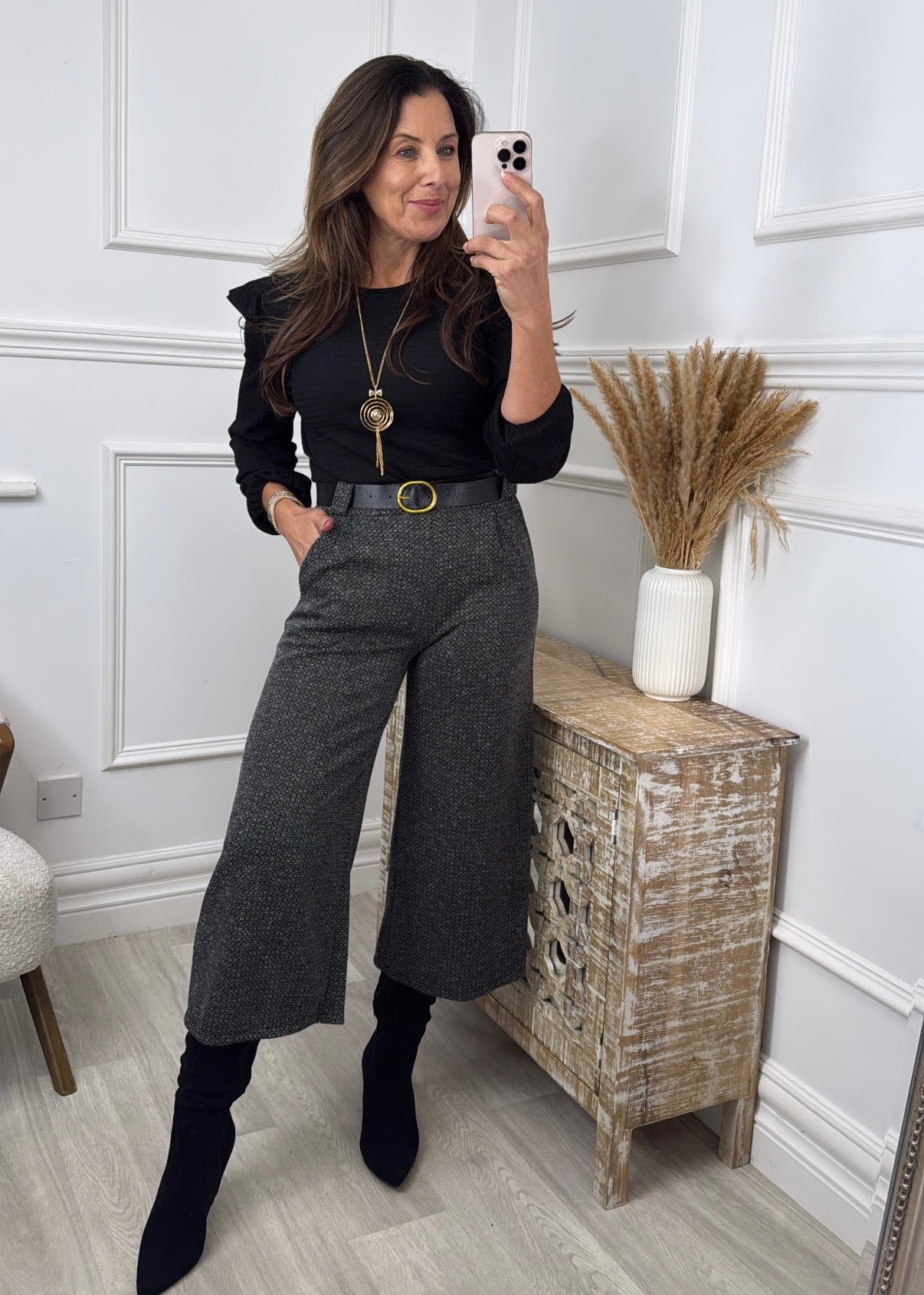 Gia Black Culotte Trousers