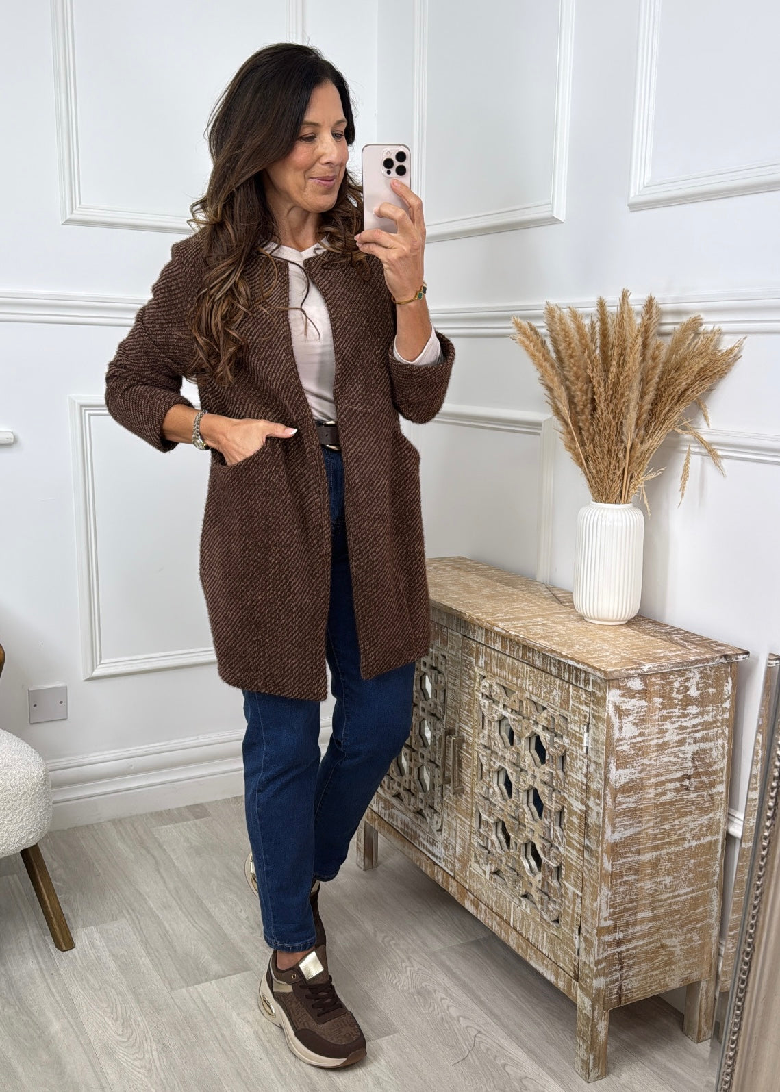 Tierney Brown Stripe Knit Cardigan