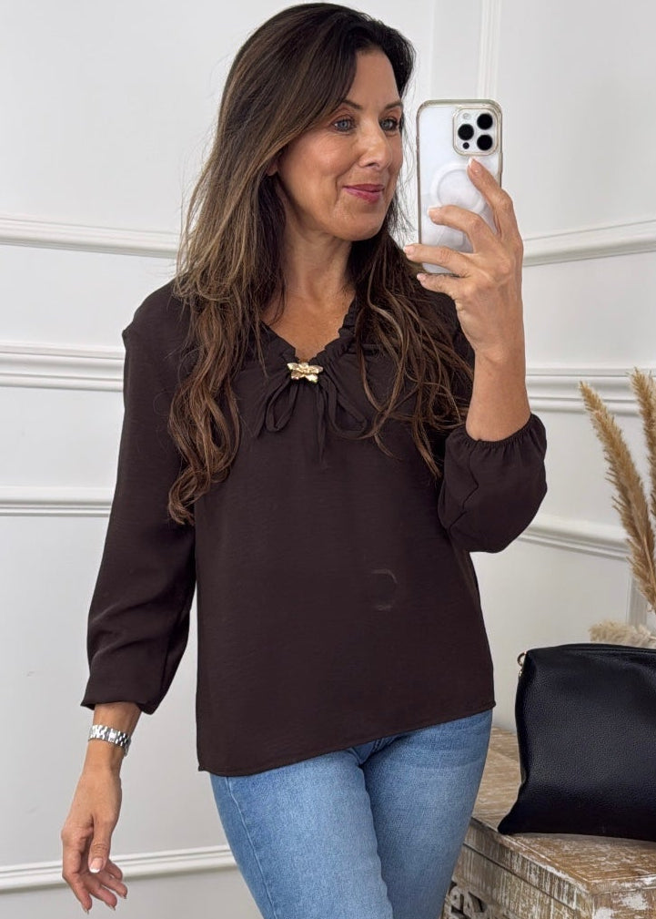 Meadow Brown Elasticated Neck Top