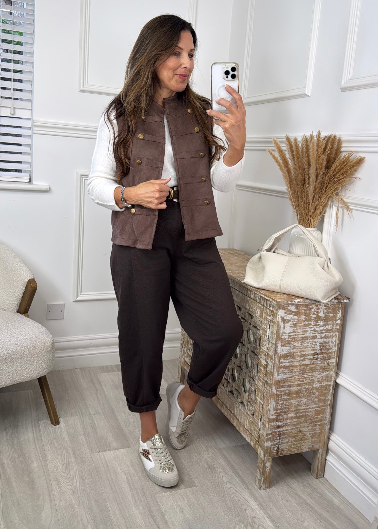 Katie Brown Button Waistcoat