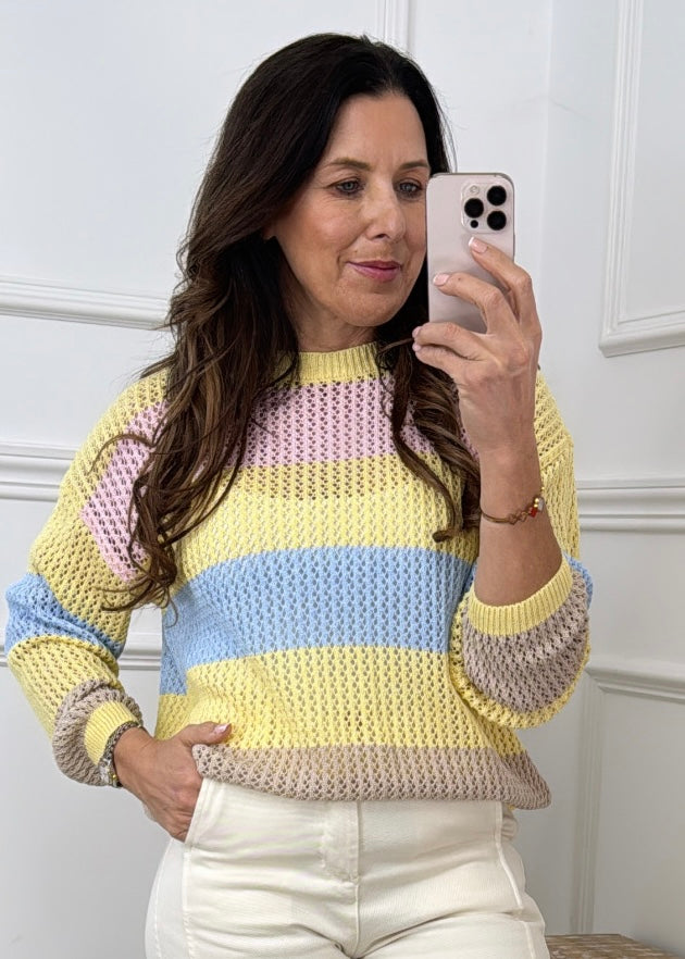 Blakely Yellow Wide Stripes Jumper