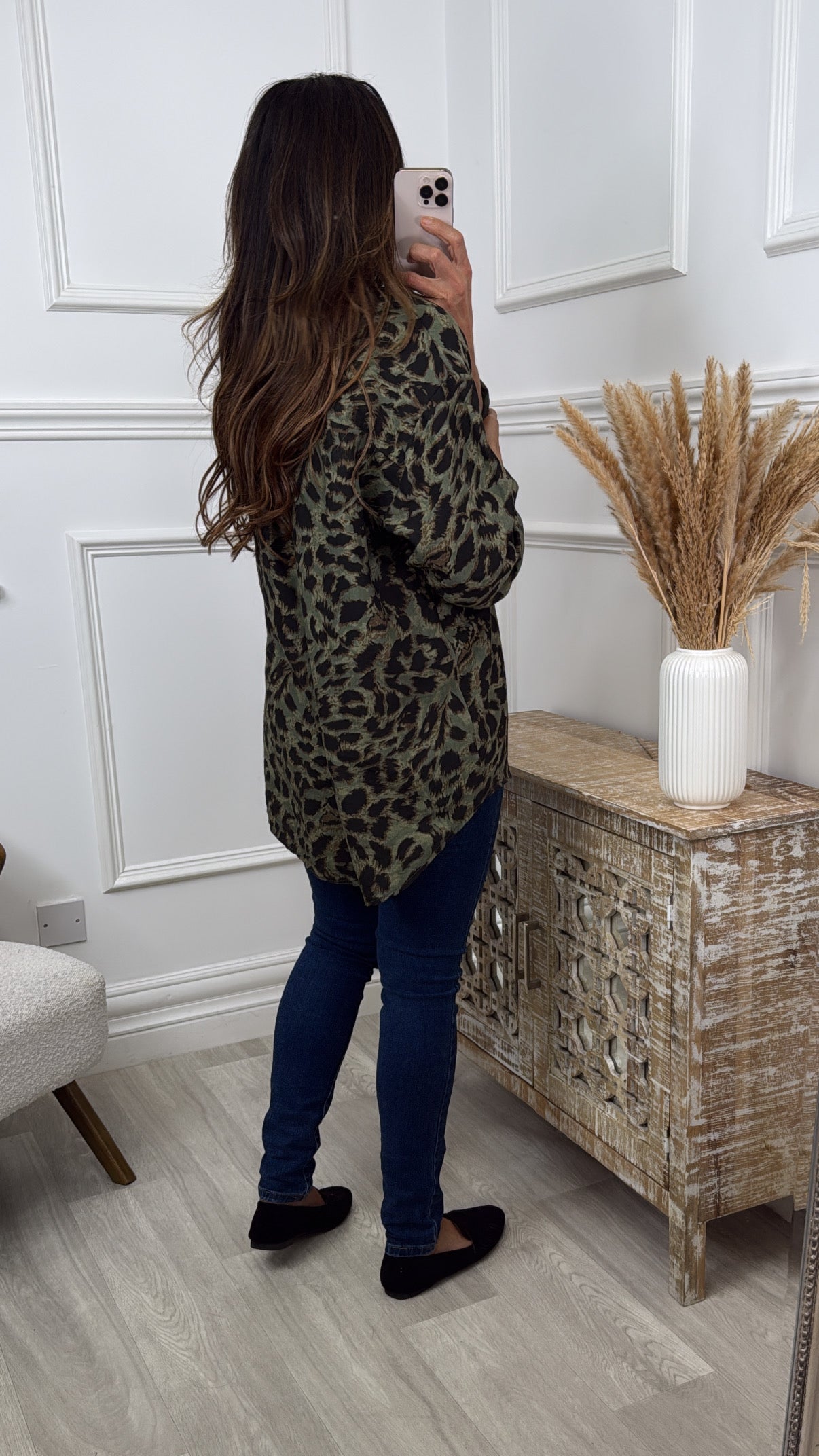 Maredith Green Leopard Print Top