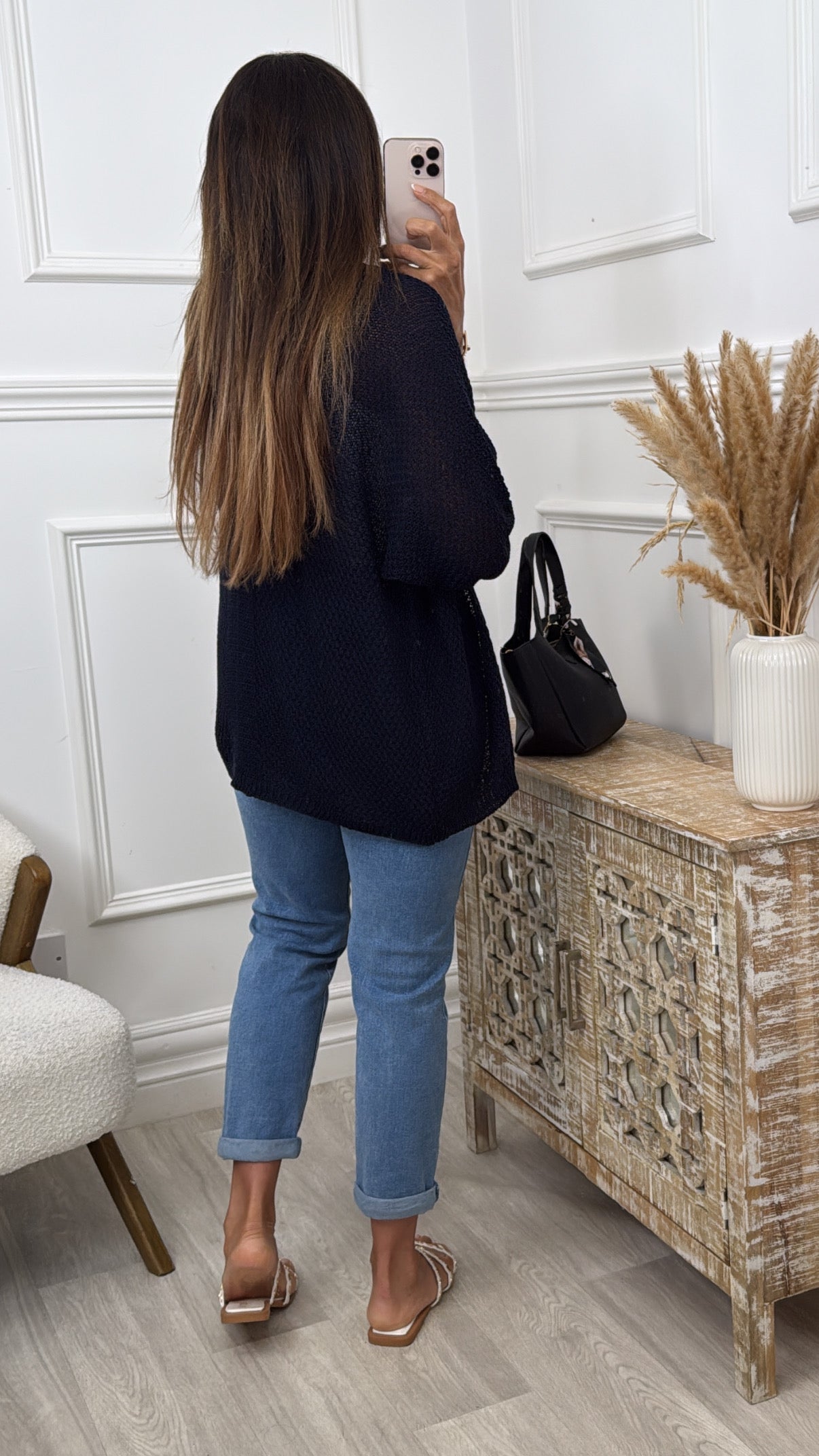 Clara Navy Knit Cardigan