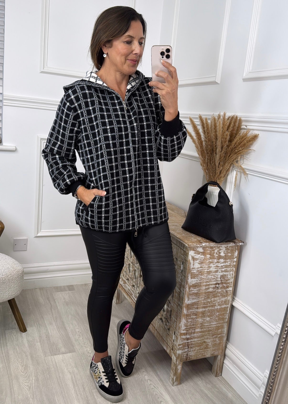 Alora Black Box Zip Cardigan