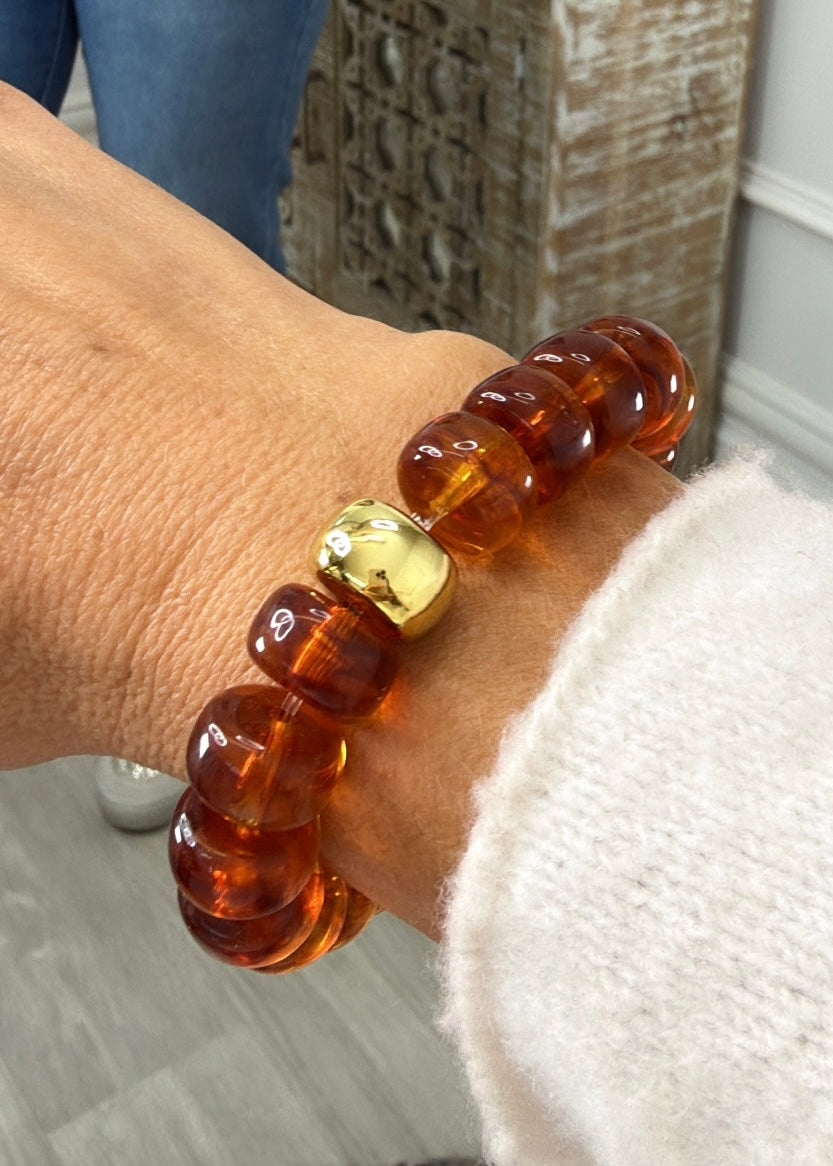 Liana Amber Beads Stretch Bracelet