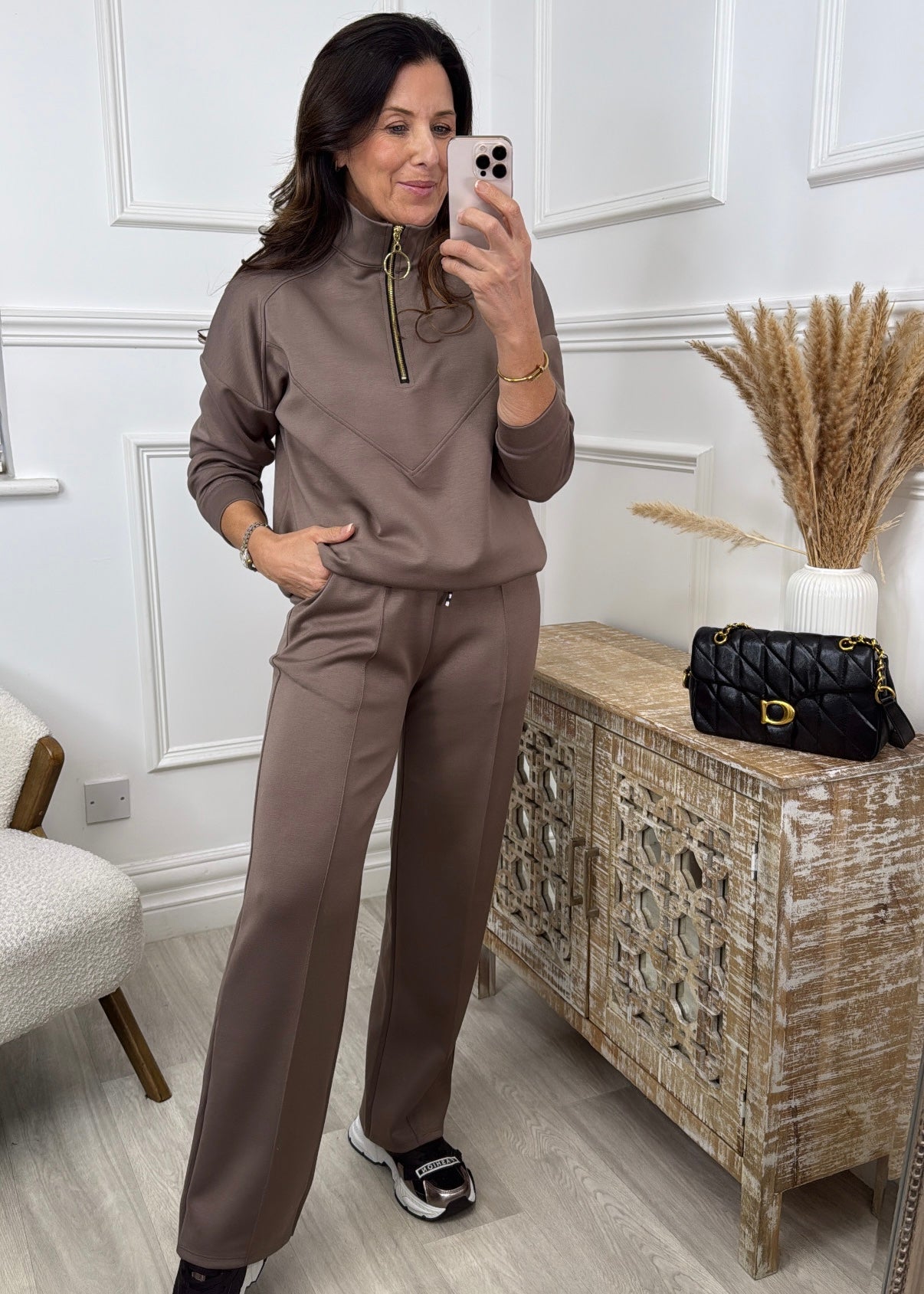Daisy Light Brown Seam Detail Set
