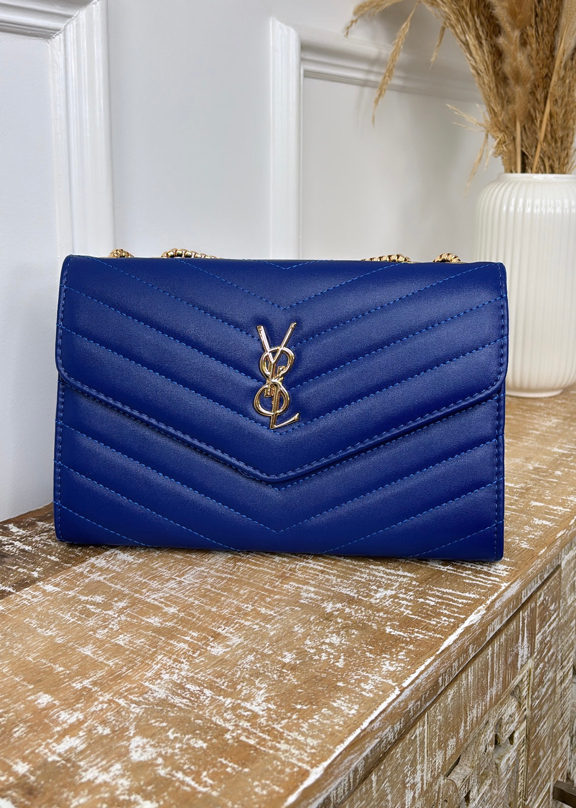 Sia Blue Quilted Bag