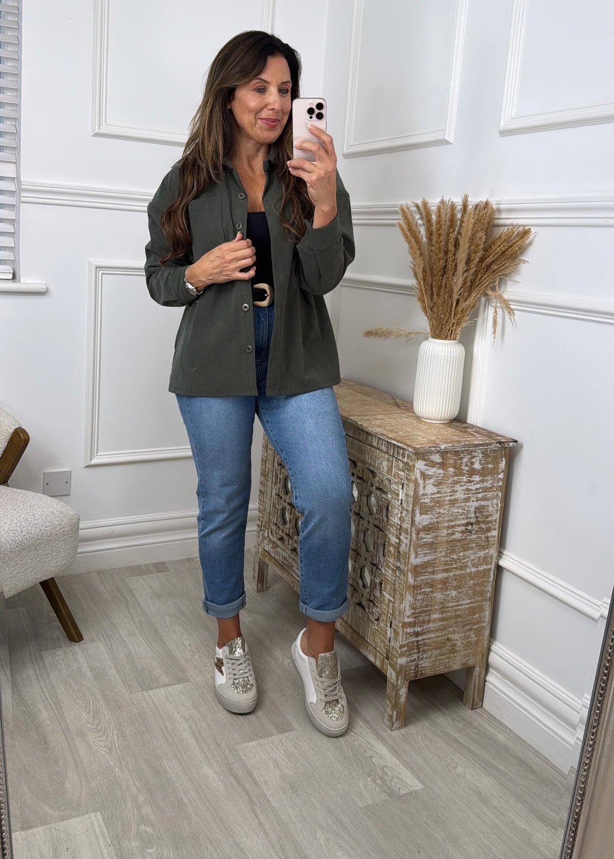 Scarlett Khaki Cord Pocket Shirt
