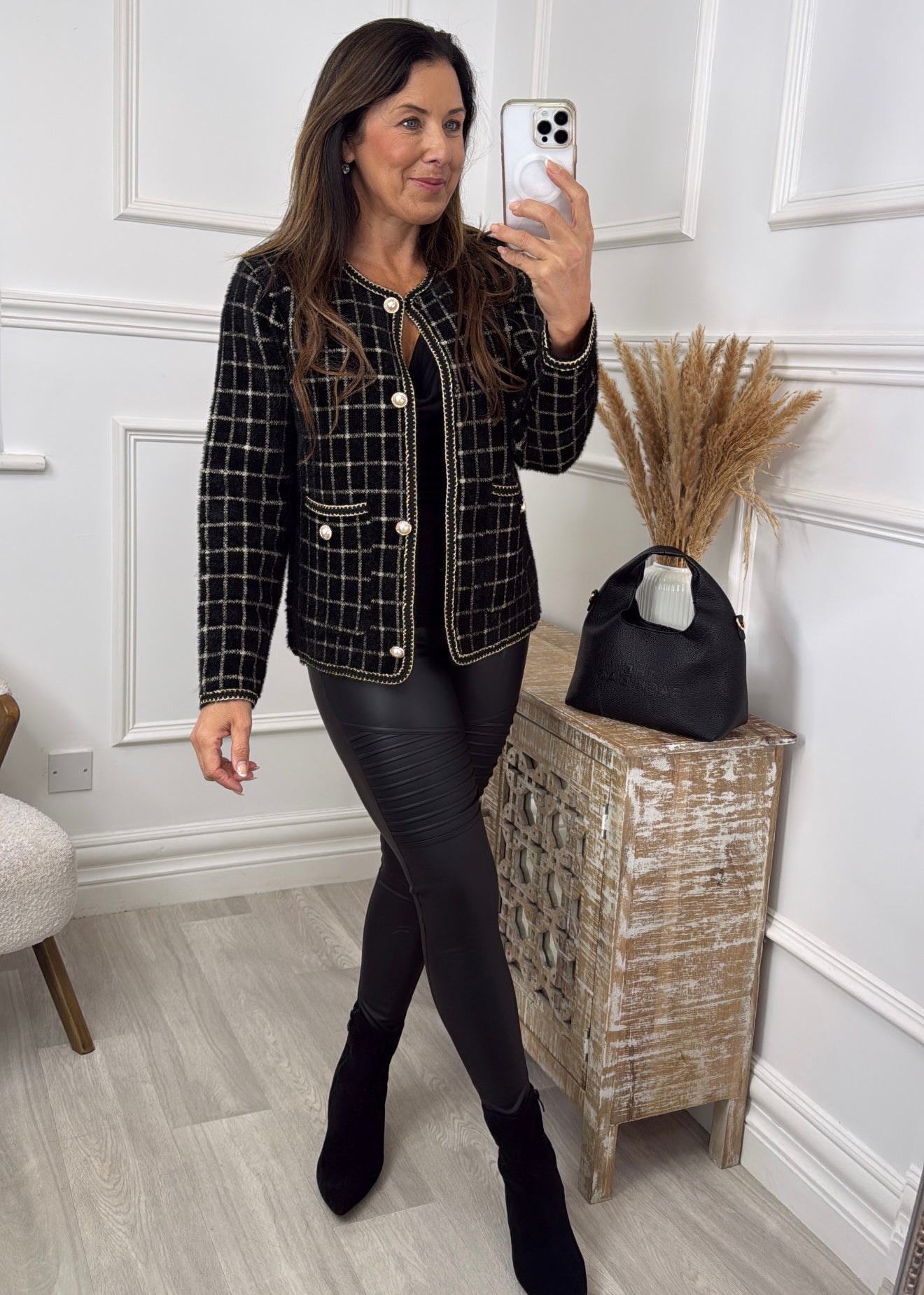 Nola Black Braid Cardigan