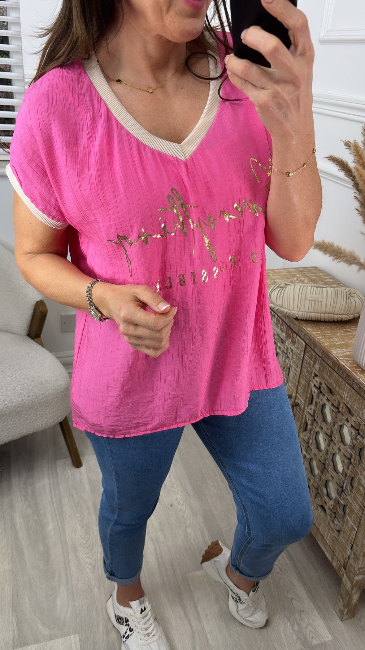 Nancy Pink Everything is Possible Top