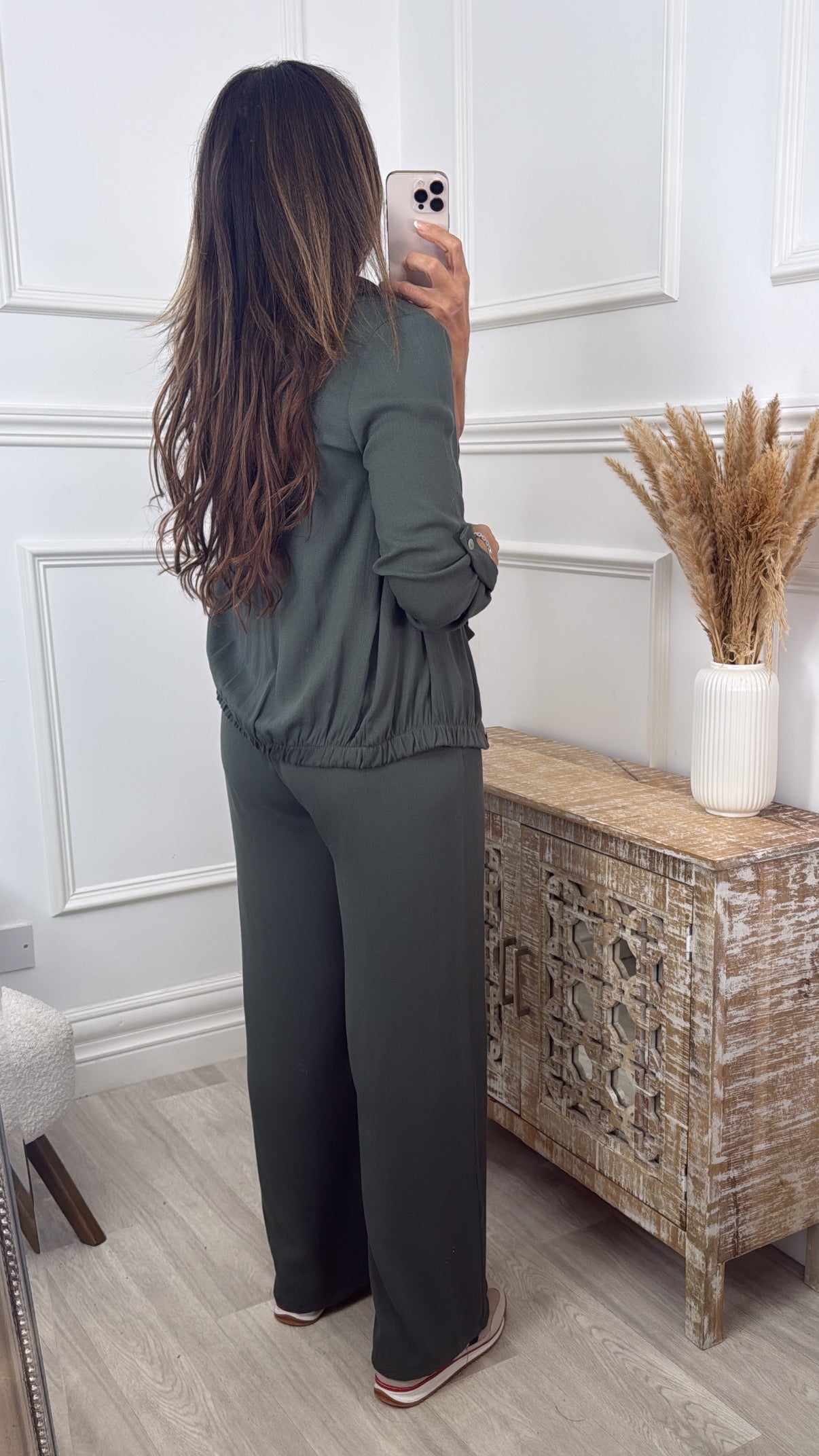 Michelle Khaki Pants and Top Set