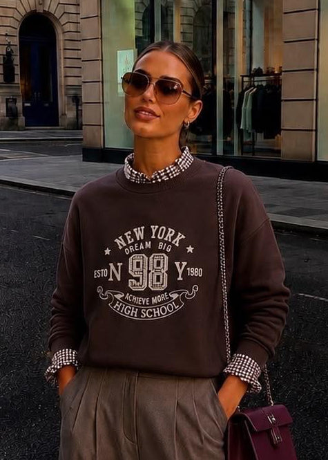 Claudia Brown Frill Collar Jumper