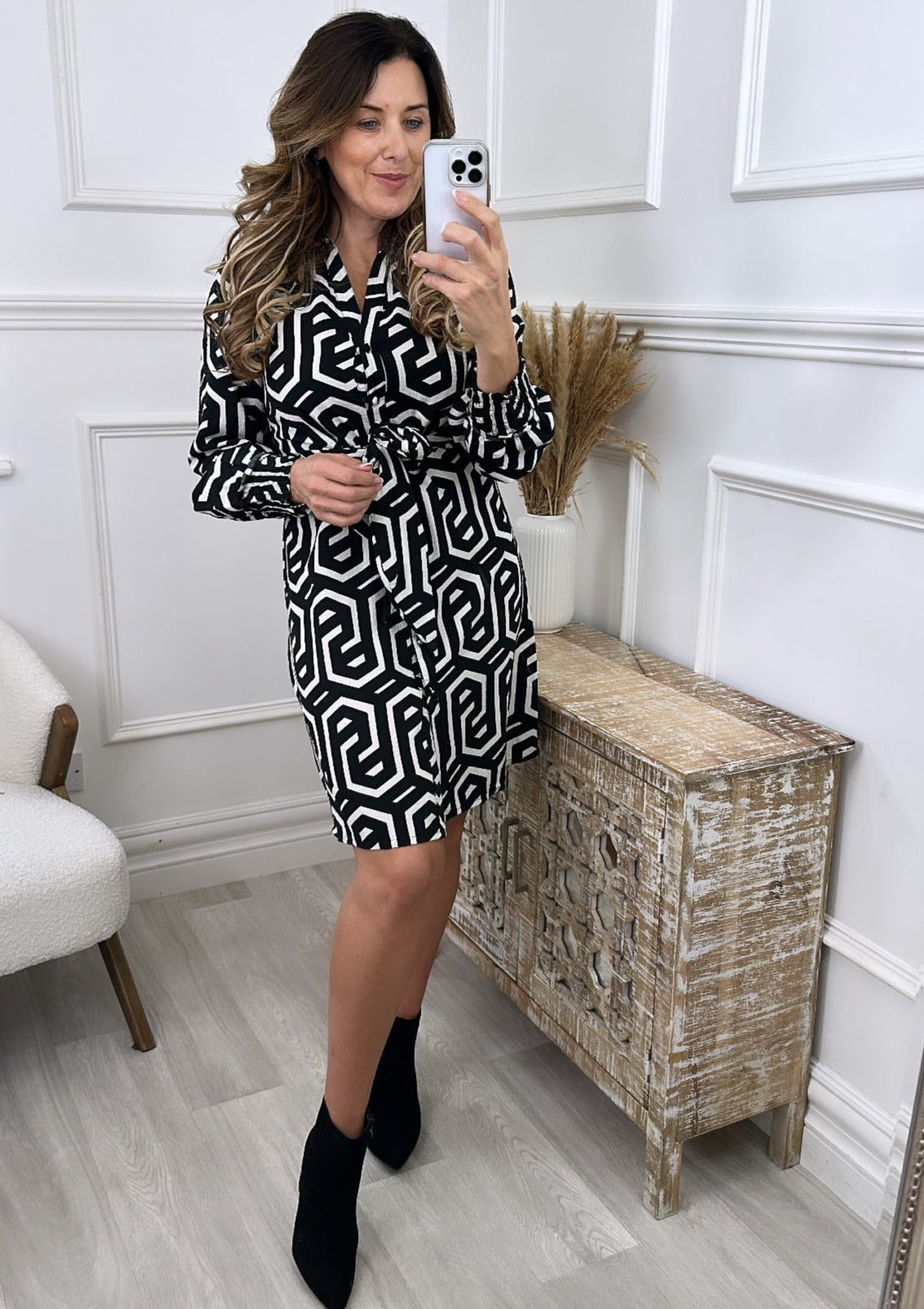 Cifa Black Shirt Midi Dress