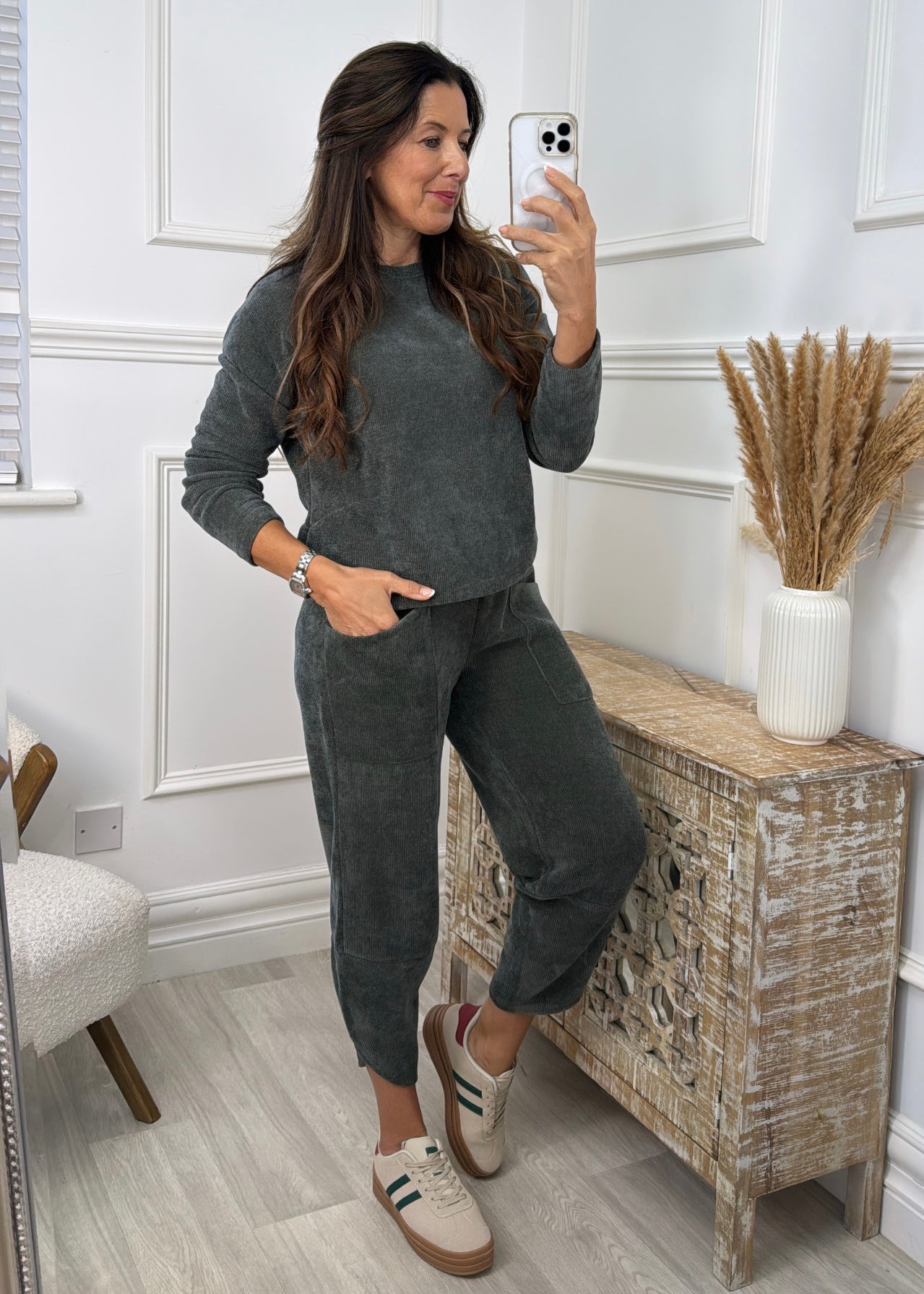 Vogue Khaki Ribbed Tracksuit