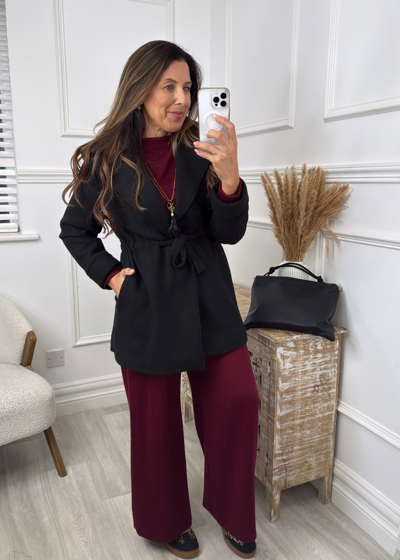 Rosie Black Belted Jacket